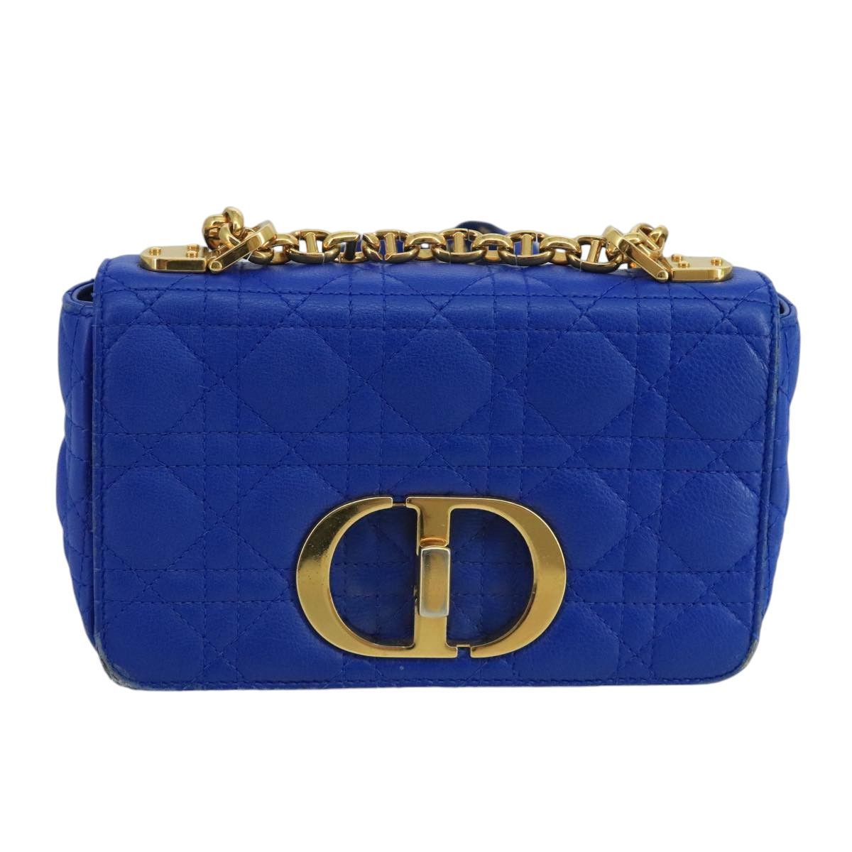 Dior Caro Blue Leather Shoulder Bag (Pre-Owned) Size ONE SIZE - 1 Thumbnail
