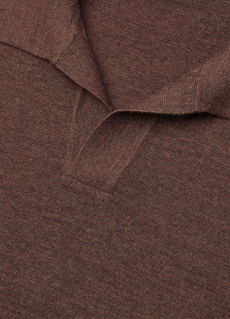 Loro Piana o1w1db10126 FAL5279 Buttonless Polo Shirt in Brown Size US S / EU 44-46 / 1 - 7 Thumbnail