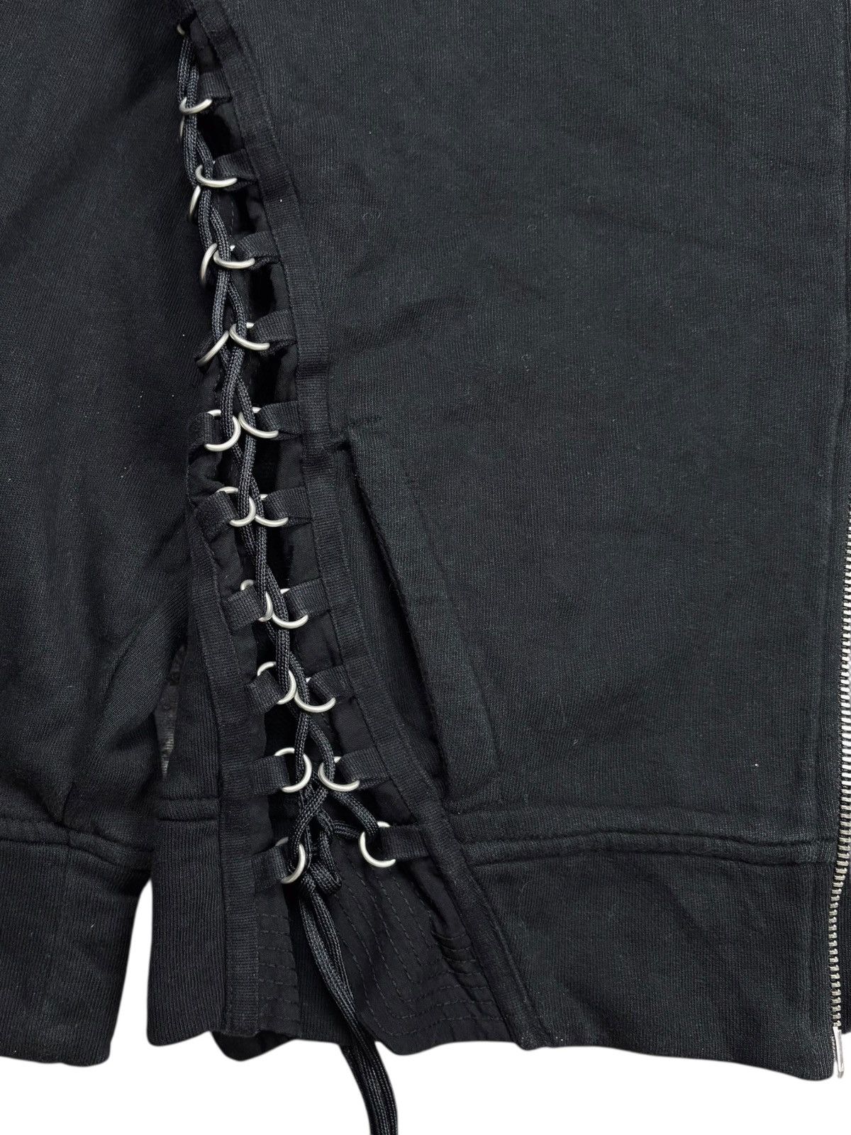 KMRii 2000s Diesel Black Gold - Side Lace Gothic Style Zip Hoodie Size US S / EU 44-46 / 1 - 6 Thumbnail