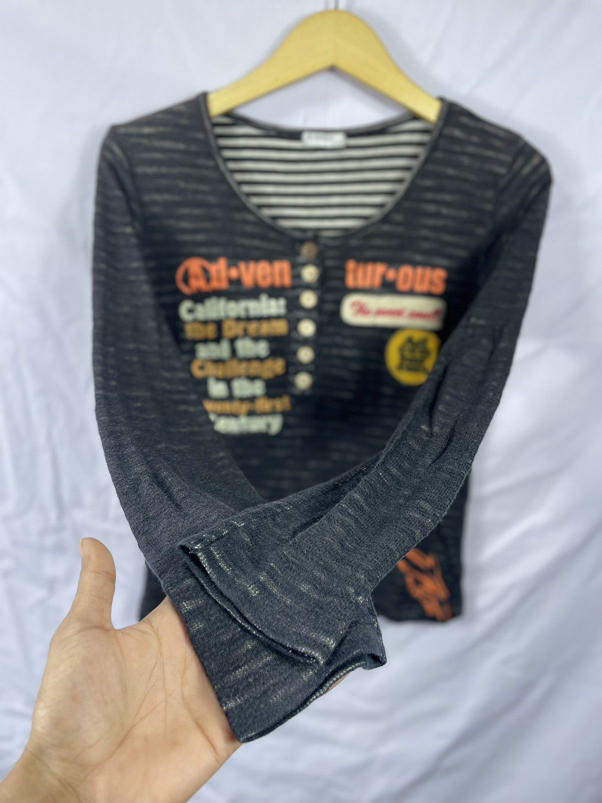 If Six Was Nine × Japanese Brand × Le Grande Bleu (L.G.B.) Japanese Stripe Poem LongSleeve LGB Style Size US S / EU 44-46 / 1 - 2 Thumbnail