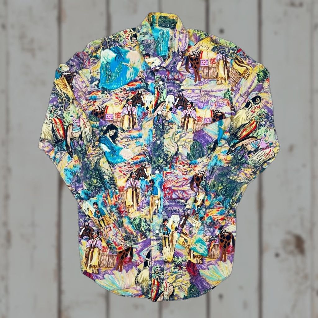 Wrangler VINTAGE Wrangler All Over Print Western Pearl Snap L/S Shirt Men’s Medium Size US M / EU 48-50 / 2 - 1 Thumbnail