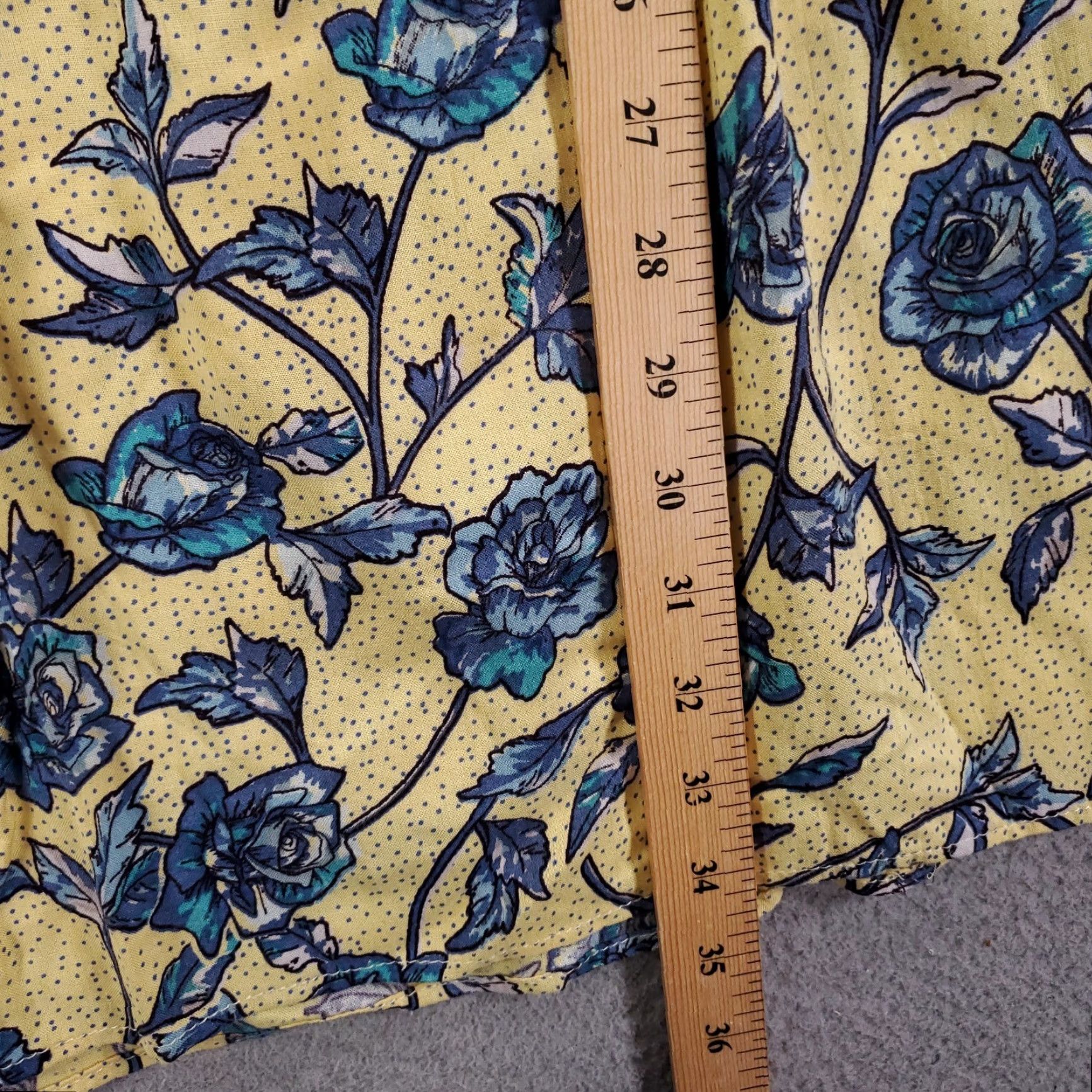 Vintage Angie Dress Womens L Yellow Floral Bohemian Rayon Short Sleeve V-Neck Mini Shift NWT Size L / US 10 / IT 46 - 5 Thumbnail