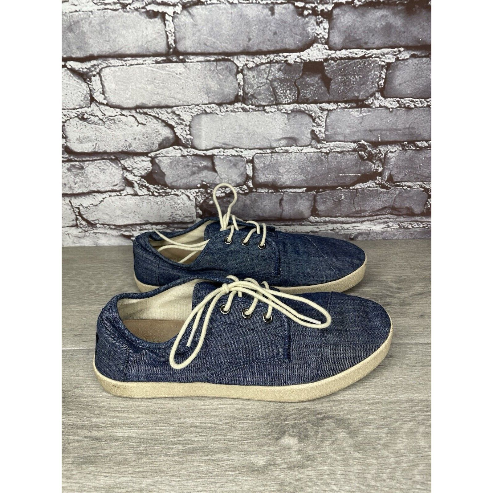Toms Toms Denim Blue Canvas Lace Up Comfort Casual Sneakers Shoes Size US 9 / EU 42 - 9 Thumbnail