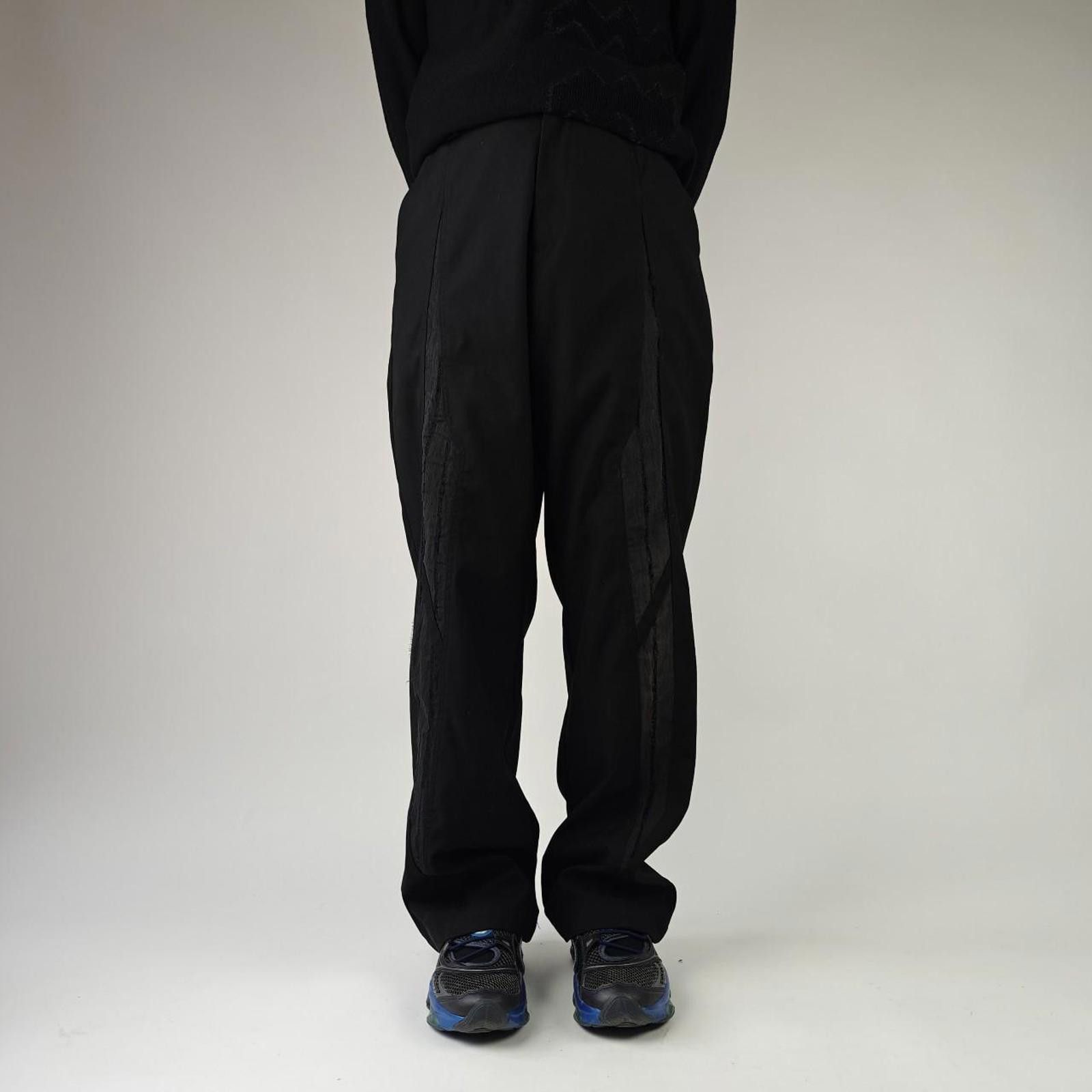 Other 49Percent Black Spliced Wide Leg Trousers Size US 30 / EU 46 - 1 Thumbnail