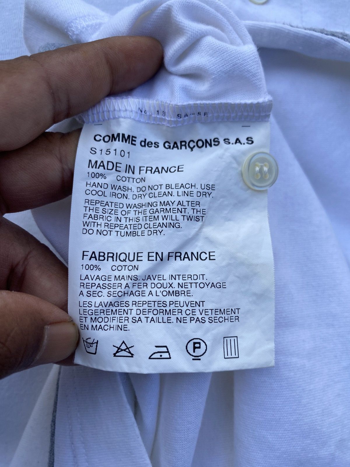Comme des Garcons Rare Design Comme Des Garcons White Polo Shirt Size US S / EU 44-46 / 1 - 15 Thumbnail