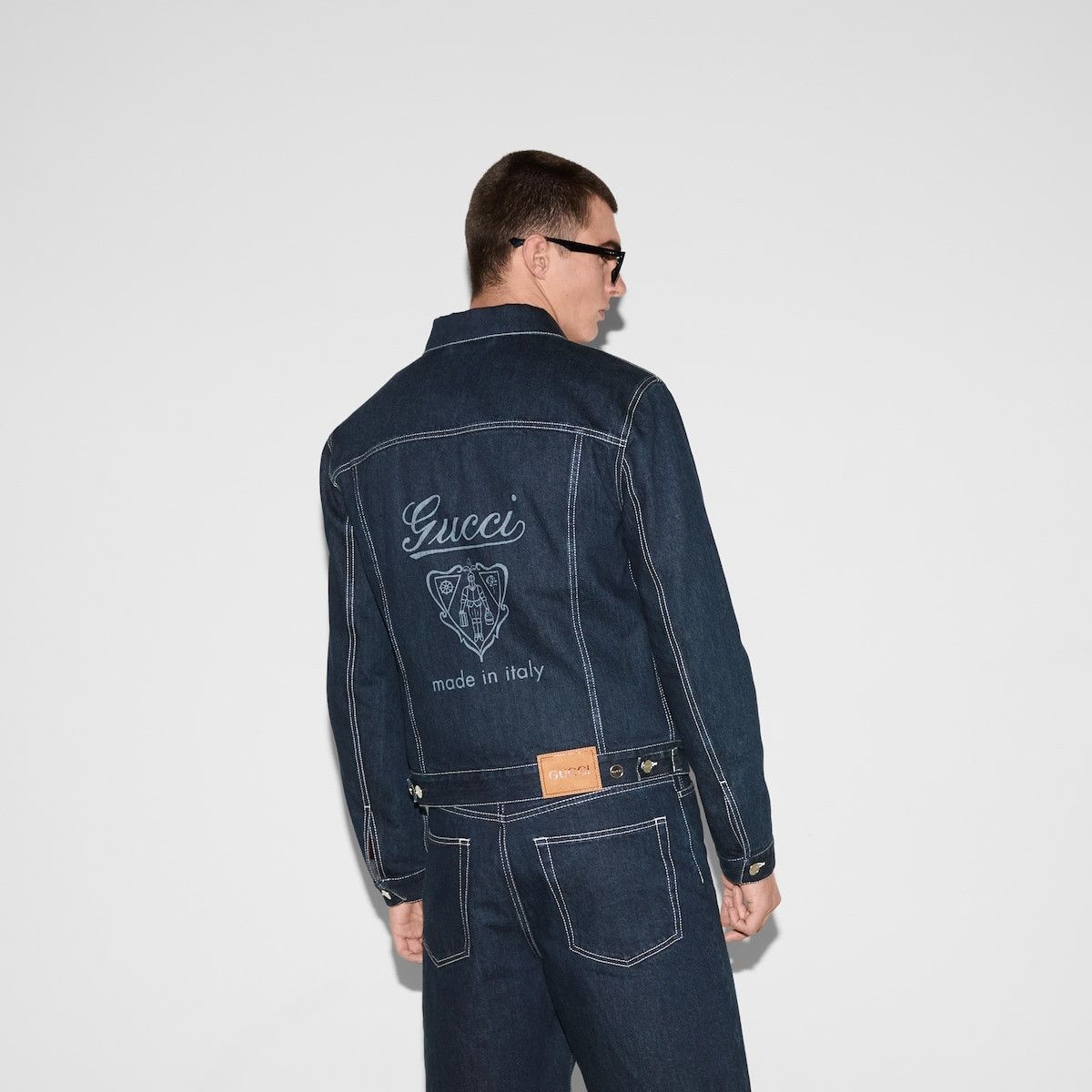 Gucci o1loc1c1125 815625 Lasered Denim Jacket in Dark Blue Size US XL / EU 56 / 4 - 4 Thumbnail