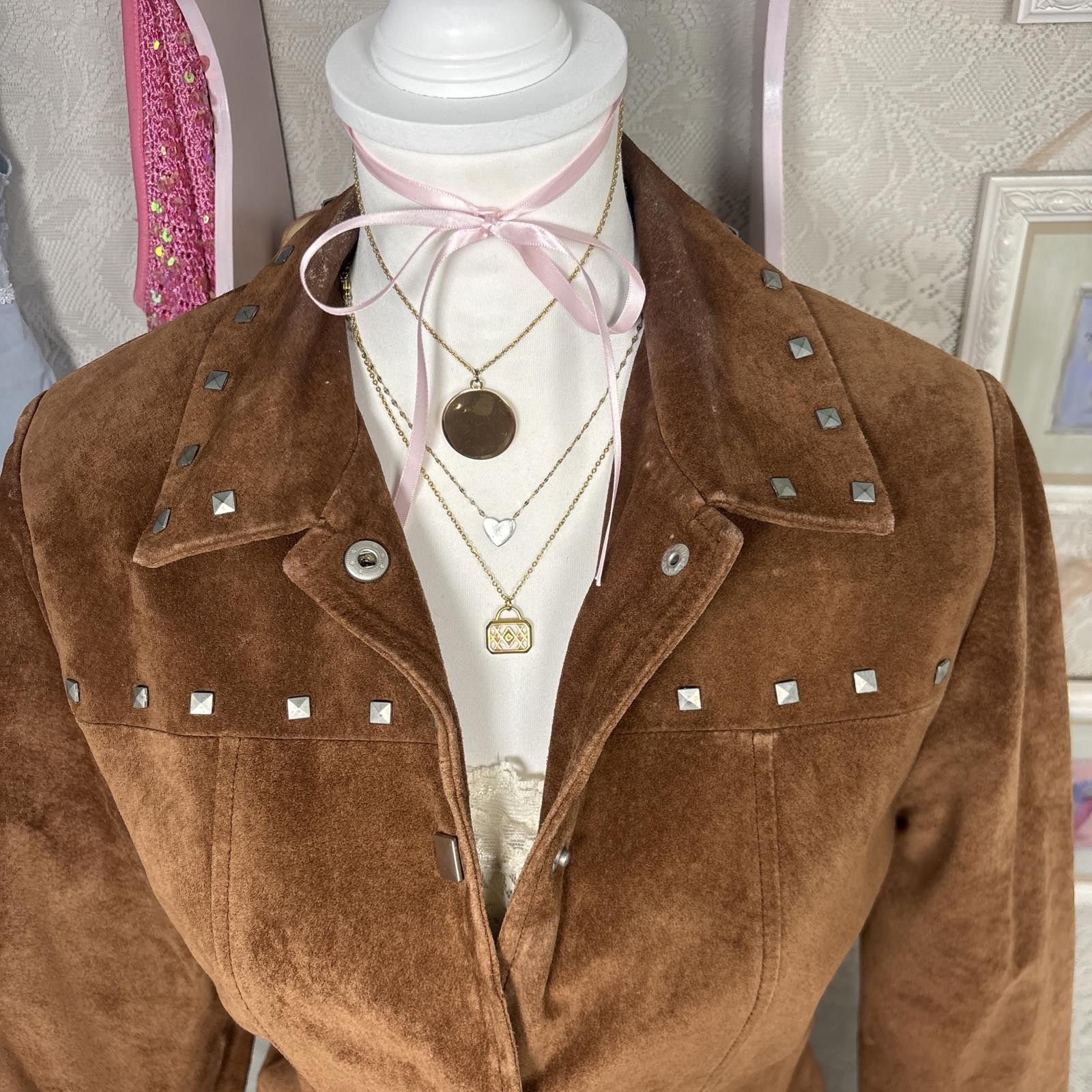 Other vintage suede leather studded jacket Size S / US 4 / IT 40 - 4 Thumbnail