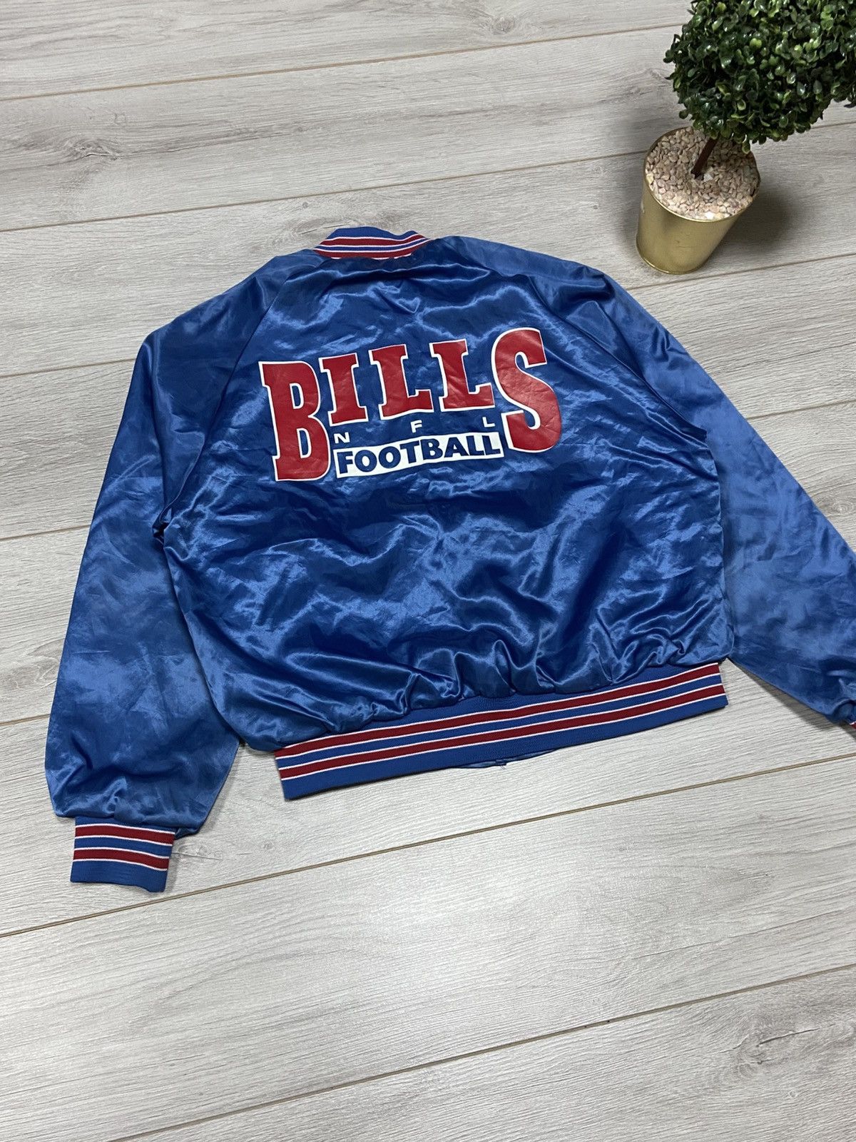 NFL Vintage 90s USA Buffalo Bills Satin Bomber Jacket Size US L / EU 52-54 / 3 - 11 Thumbnail