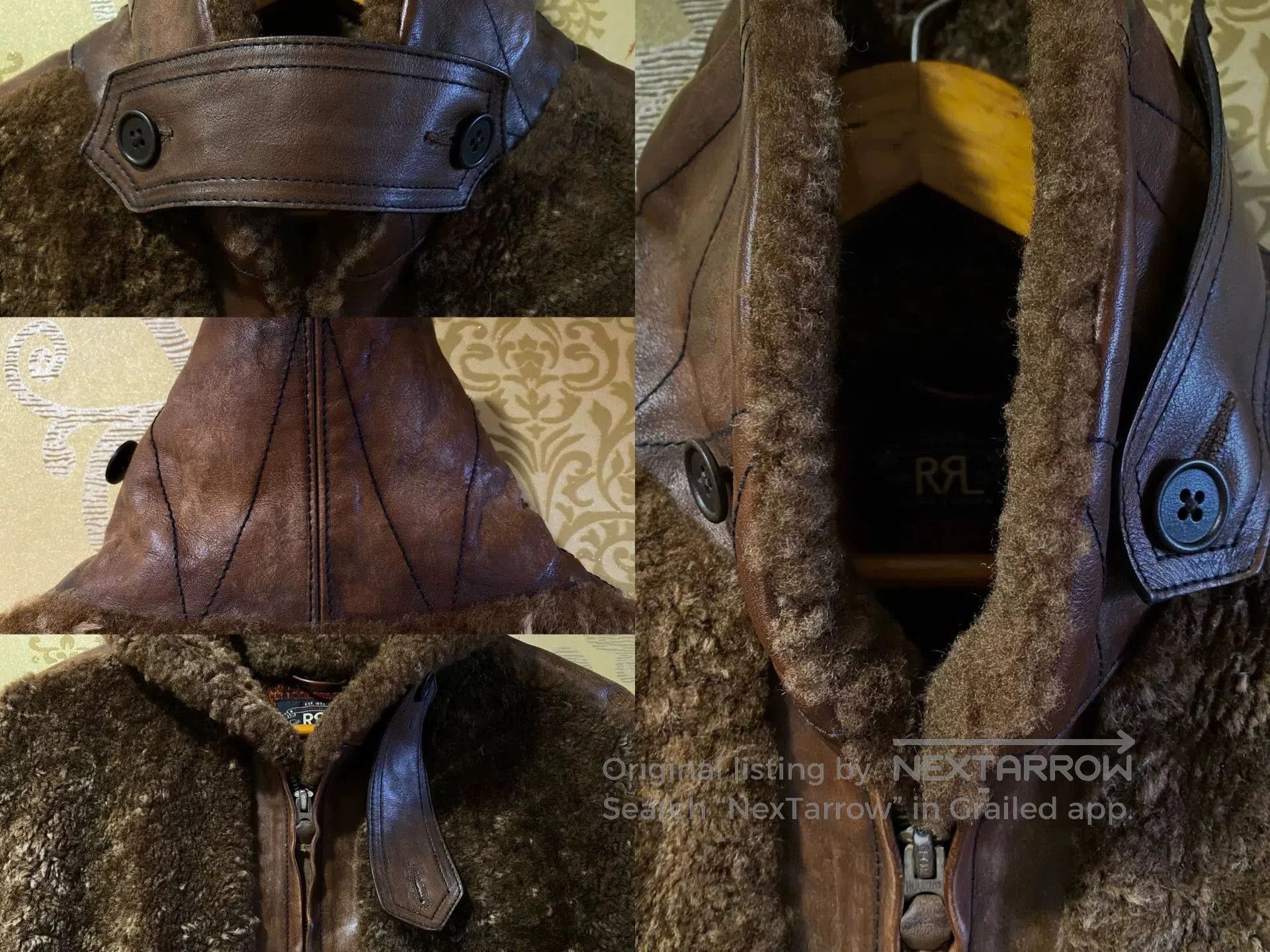 RRL Ralph Lauren Rare Double RL Brown Leather Jacket. Size US XL / EU 56 / 4 - 5 Thumbnail