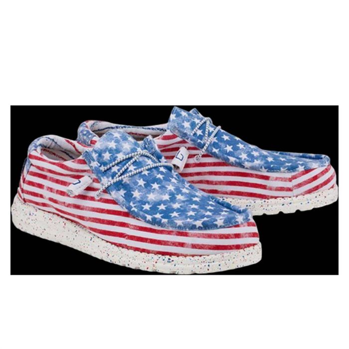 Designer HEY DUDE Wally Patriotic Stars And Stripes Shoe | Grailed