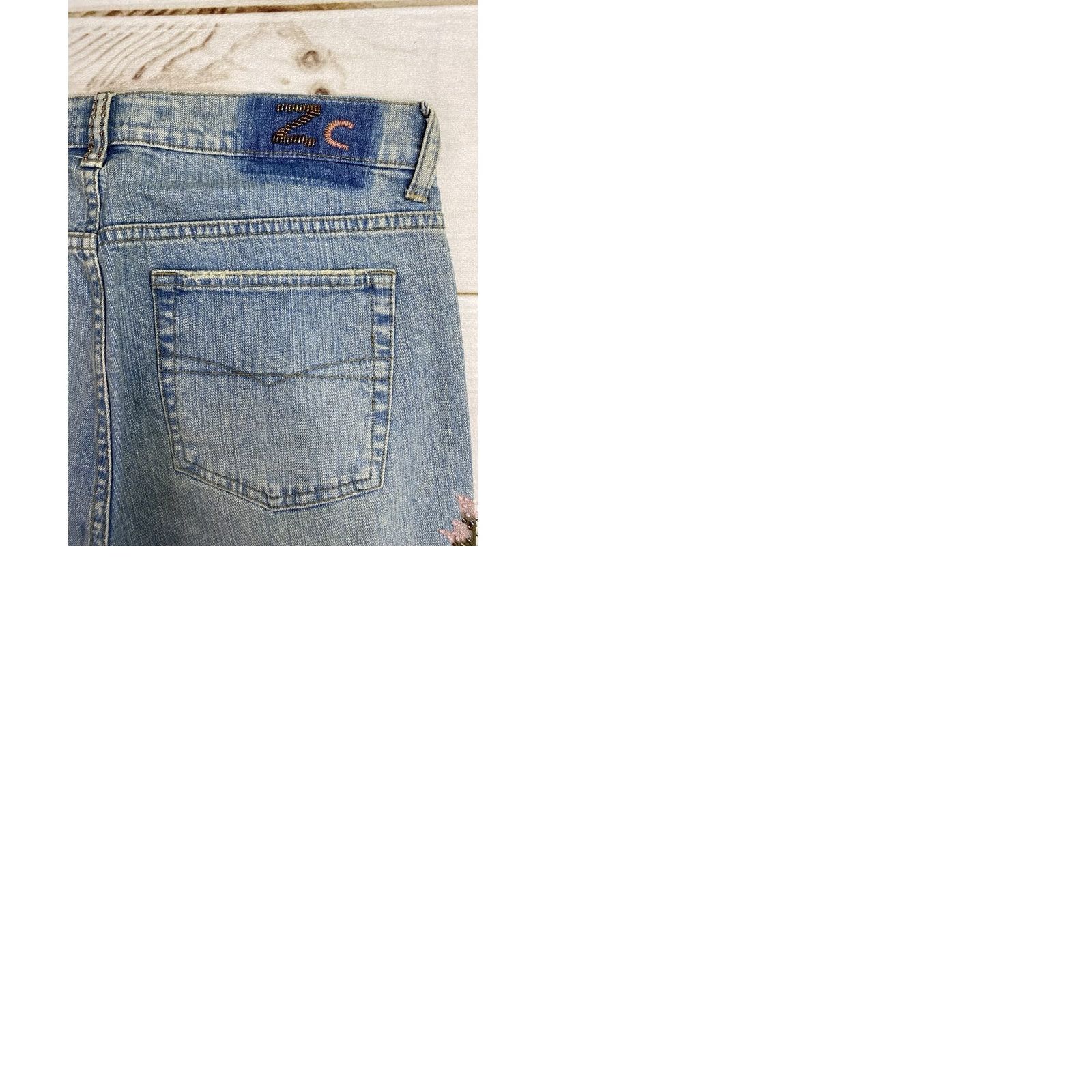 Vintage VINTAGE Z. Cavaricci Jeans Jr Sz 9 Light Wash Floral Embroidered Low Rise Bohemian 90s Hippie Whimsigoth Jeans Womens Size 30" / US 8 / IT 44 - 9 Thumbnail