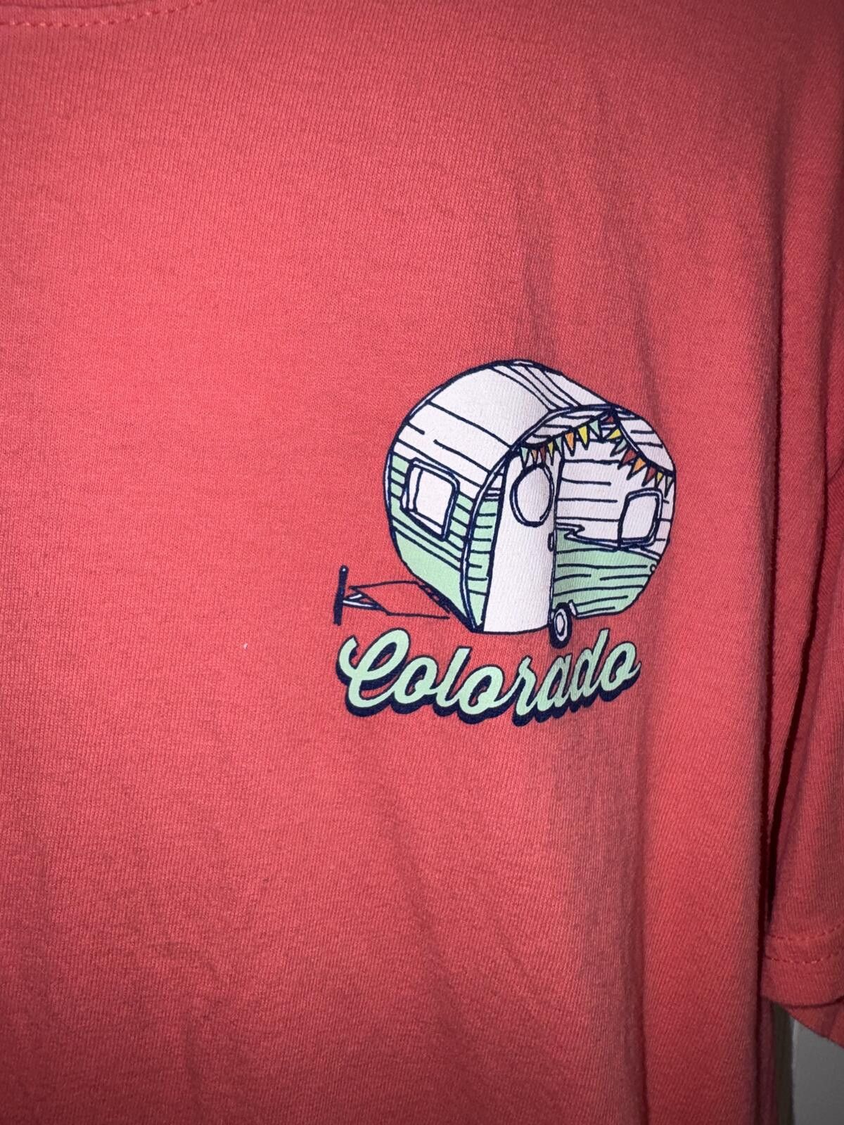 Gildan Coral Colorado Happy Camper Graphic T-Shirt Size L / US 10 / IT 46 - 2 Thumbnail