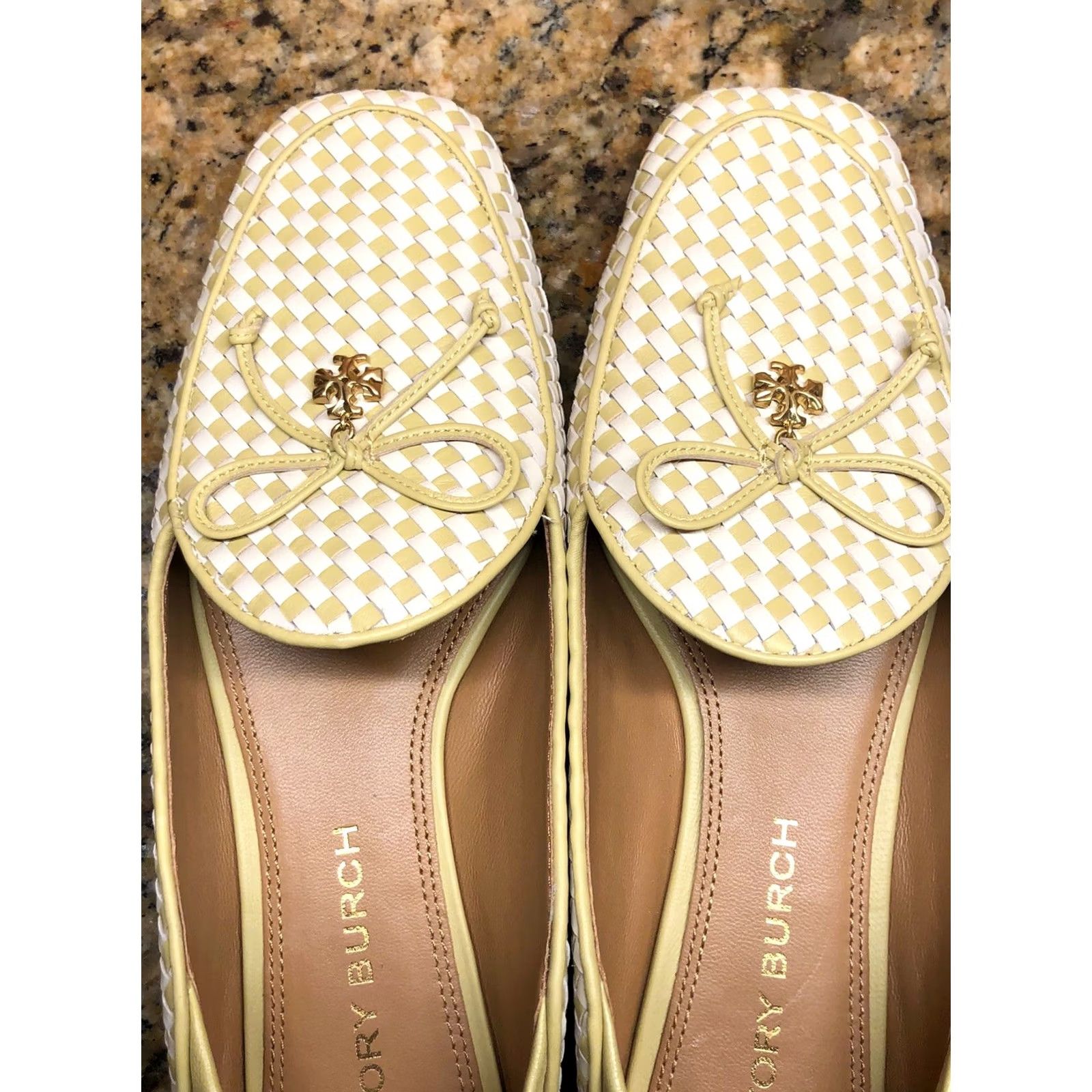 Tory Burch TORY BURCH WOVEN LOAFER FLAT in 2-Tone Cream Pale Yellow 7.5 M Size US 8 / IT 38 - 2 Thumbnail