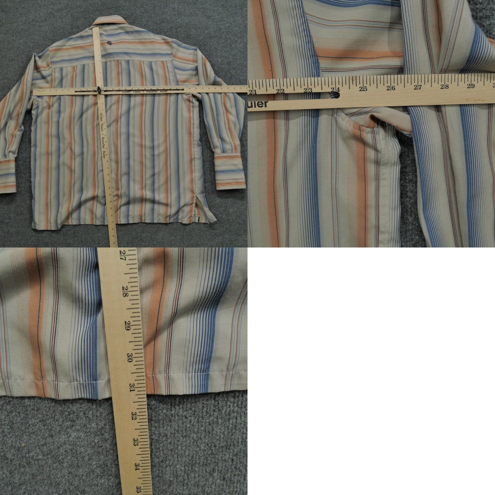 Rocawear VINTAGE Rocawear Shirt Mens 2XL Orange Blue Striped Button Up Long Sleeve Casual Classic Preppy Logo Size US XXL / EU 58 / 5 - 8 Thumbnail
