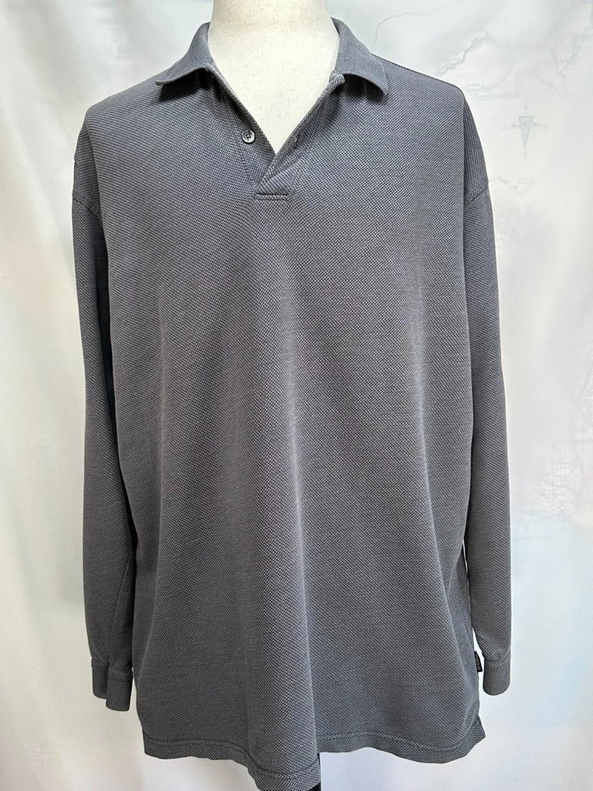 Izod Izod 1/4 Button Knit Long Sleeve Pullover Shirt Gray Mens XL Size US XL / EU 56 / 4 - 1 Thumbnail