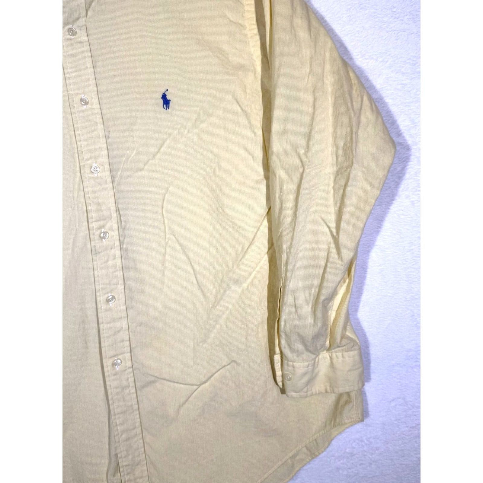Ralph Lauren VINTAGE Ralph Lauren Yarmouth Dress Shirt Men’s 17 34/35 Yellow Striped Cotton Shirt Size 46R - 5 Thumbnail