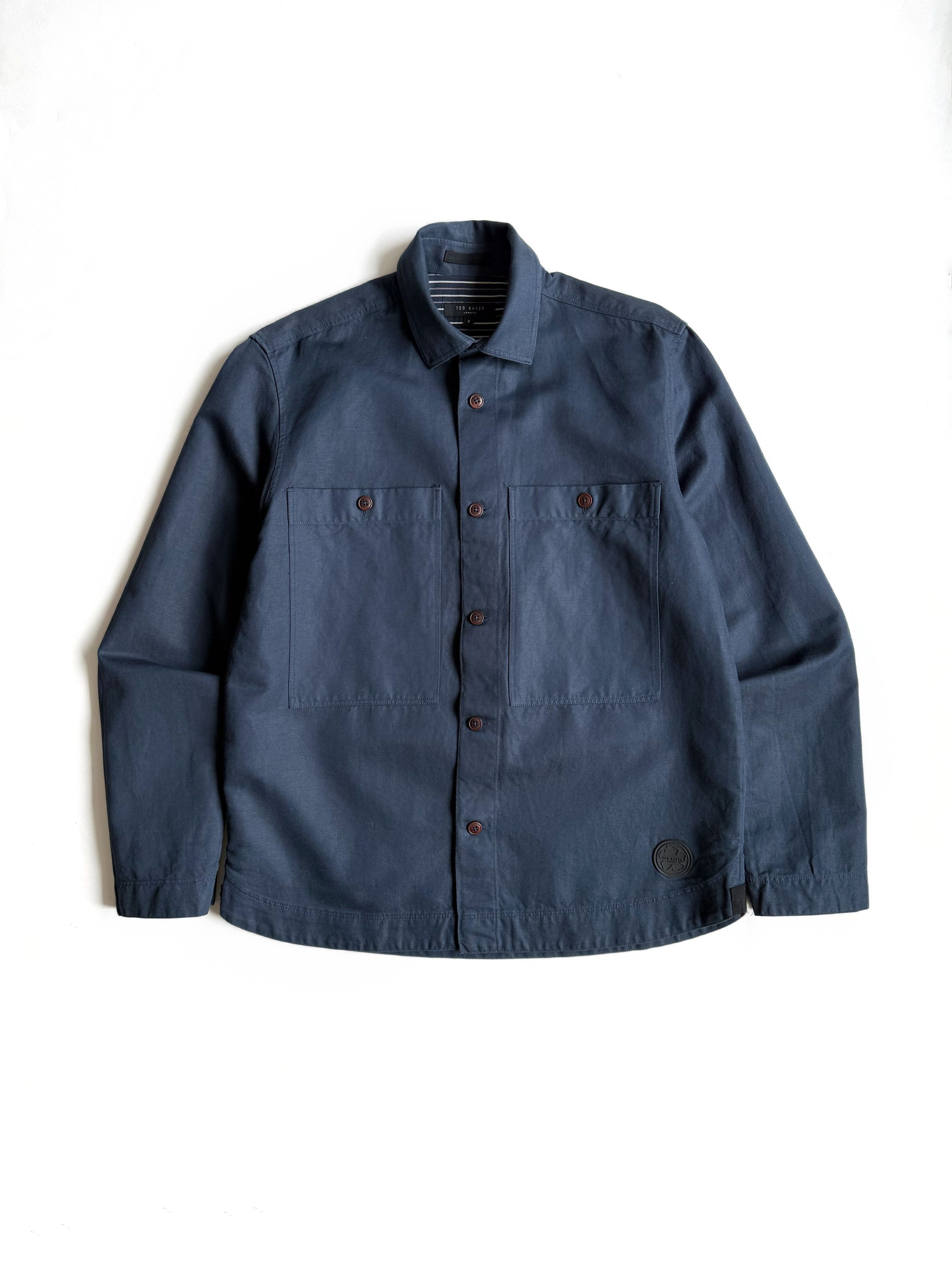 Ted Baker Men's Ted Baker Linen Cotton Blue Overshirt 2/S Size US S / EU 44-46 / 1 - 1 Thumbnail