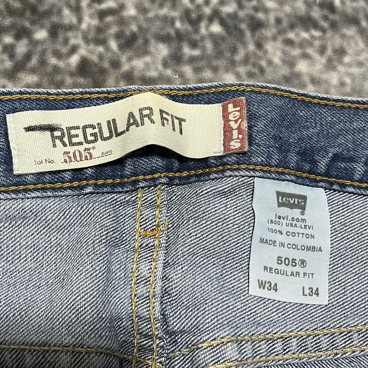 Levi's Vintage Levi's 505 Jeans 2000s Straight Regular Fit 34x34 Size US 34 / EU 50 - 7 Thumbnail