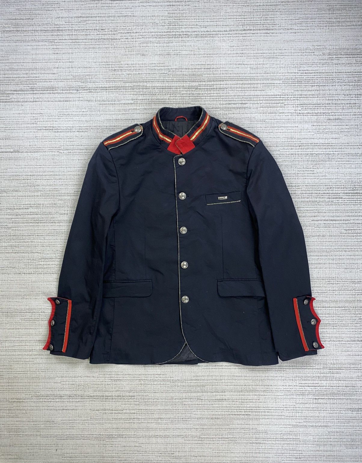 Le Grande Bleu (L.G.B.) Vintage Mondo Military Uniform Button Suit Jacket Size US M / EU 48-50 / 2 - 1 Thumbnail