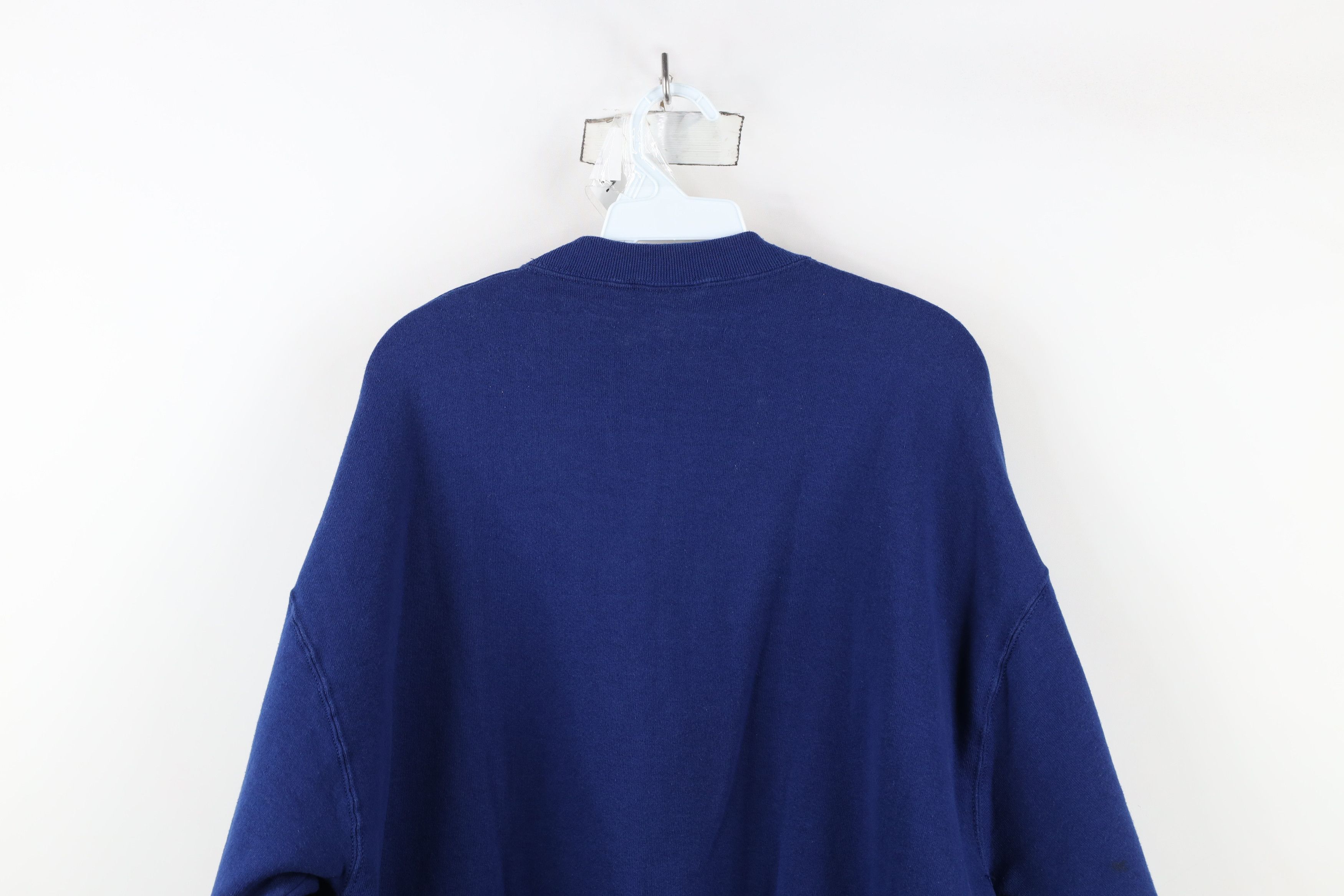 Vintage Vintage 90s Streetwear Blank Heavyweight Sweatshirt Blue USA Size US XL / EU 56 / 4 - 11 Thumbnail