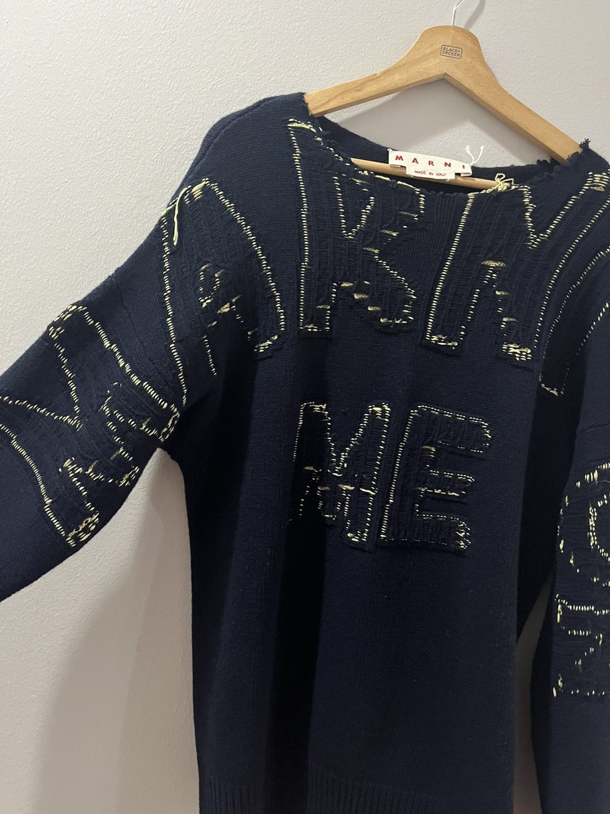 Marni ‘MARNI on ME’ NWT MARNI Reversible Knit Navy Blue Sweater Size US M / EU 48-50 / 2 - 2 Thumbnail
