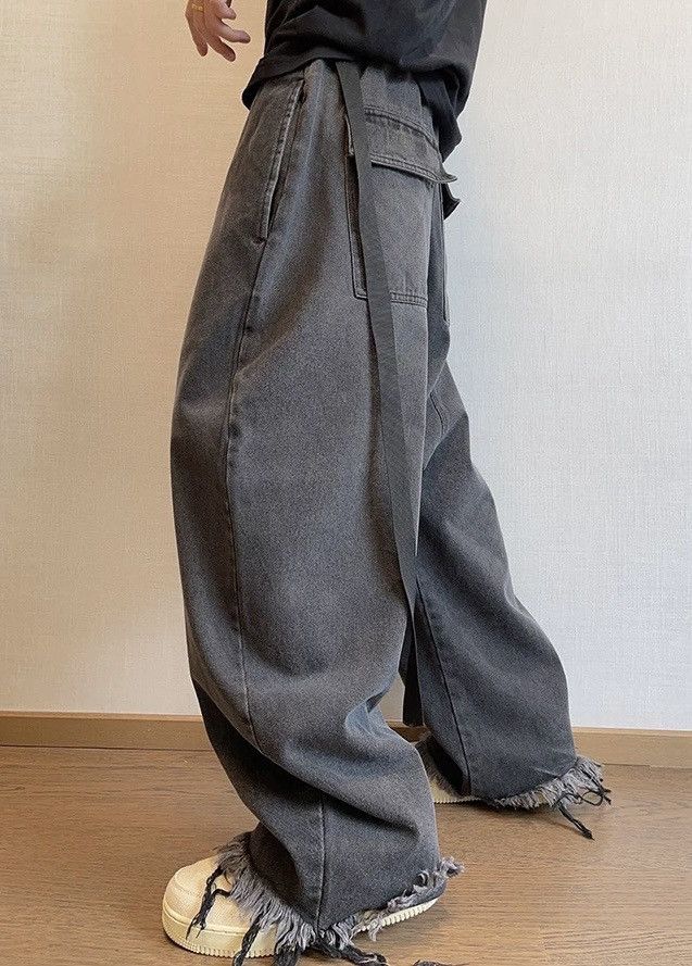 Japanese Brand × Vintage Fashion y2k retro washed frayed hem baggy jeans pants Size US 30 / EU 46 - 2 Thumbnail