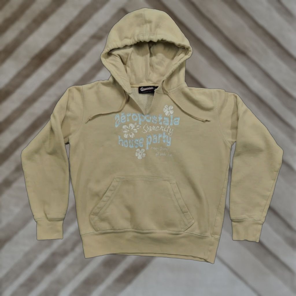 Vintage VINTAGE Aéropostale Hoodie Womens M Pullover Tan Brown Logo Casual 90s Tomboy Fit Y2K Mens Girls Gramm? Size M / US 6-8 / IT 42-44 - 1 Thumbnail