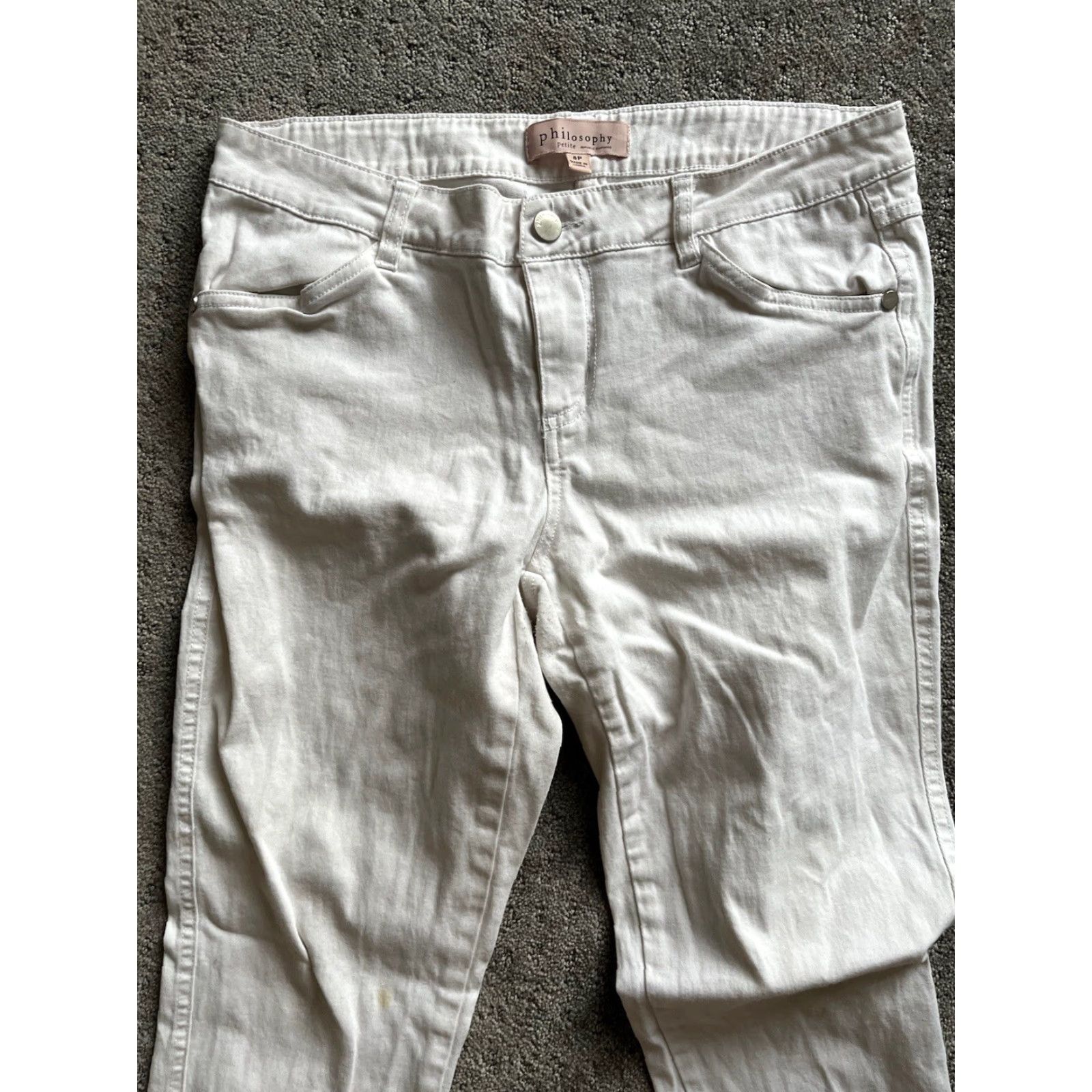 Vintage PHILOSOPHY White Dress Pants Women 8P Petite Solid Zip Front 90s Style Mens? Womens? (end gender) Size 30" / US 8 / IT 44 - 2 Thumbnail