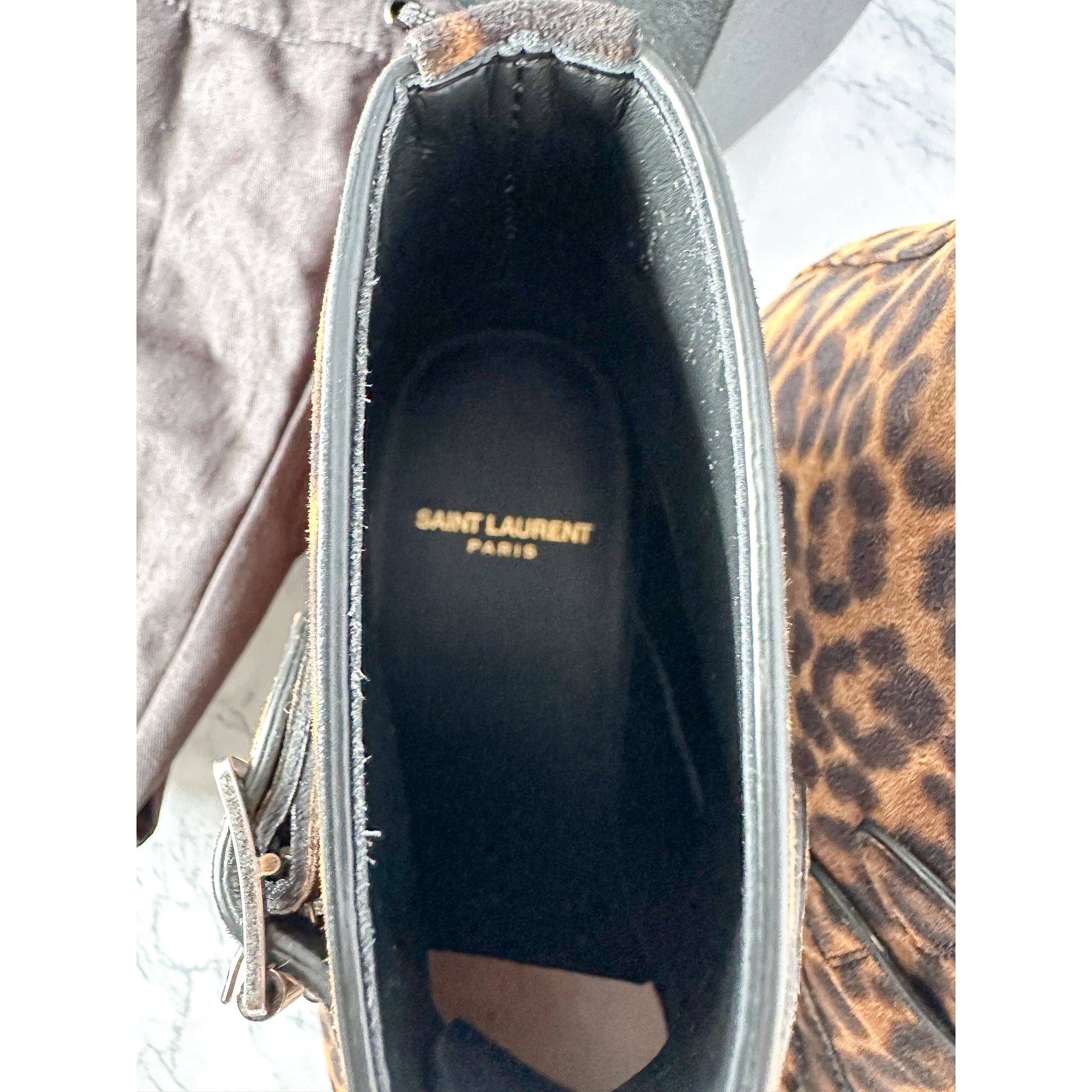 Saint Laurent Paris Saint Laurent Stan Boots in Leopard Print Suede Size US 6 / EU 39 - 11 Thumbnail