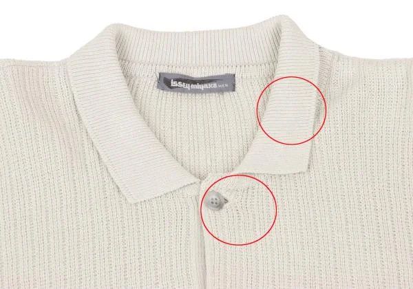 Issey Miyake Zigzag Knit Polo Shirt in Beige and Navy Size US M / EU 48-50 / 2 - 3 Thumbnail