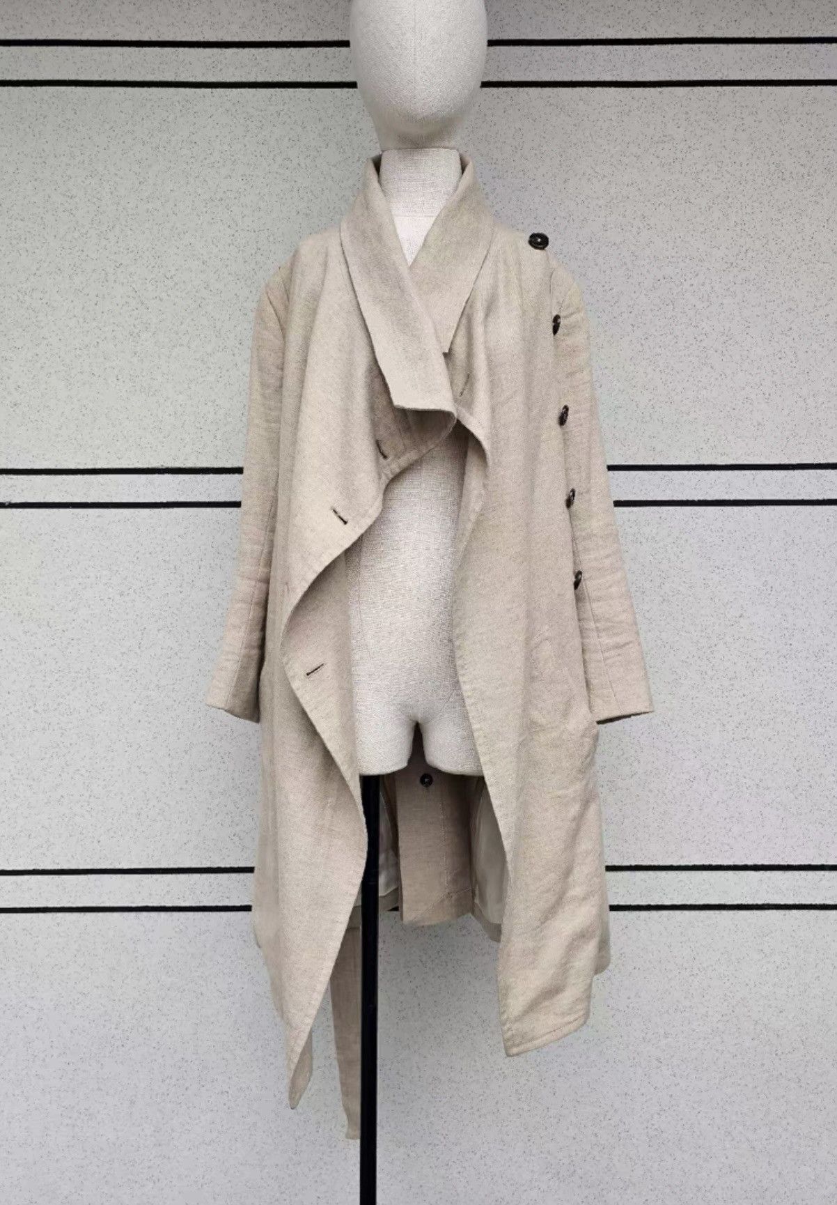 Ann Demeulemeester Ann Demeulemeester linen wool coat, trench coat Size S / US 4 / IT 40 - 3 Thumbnail