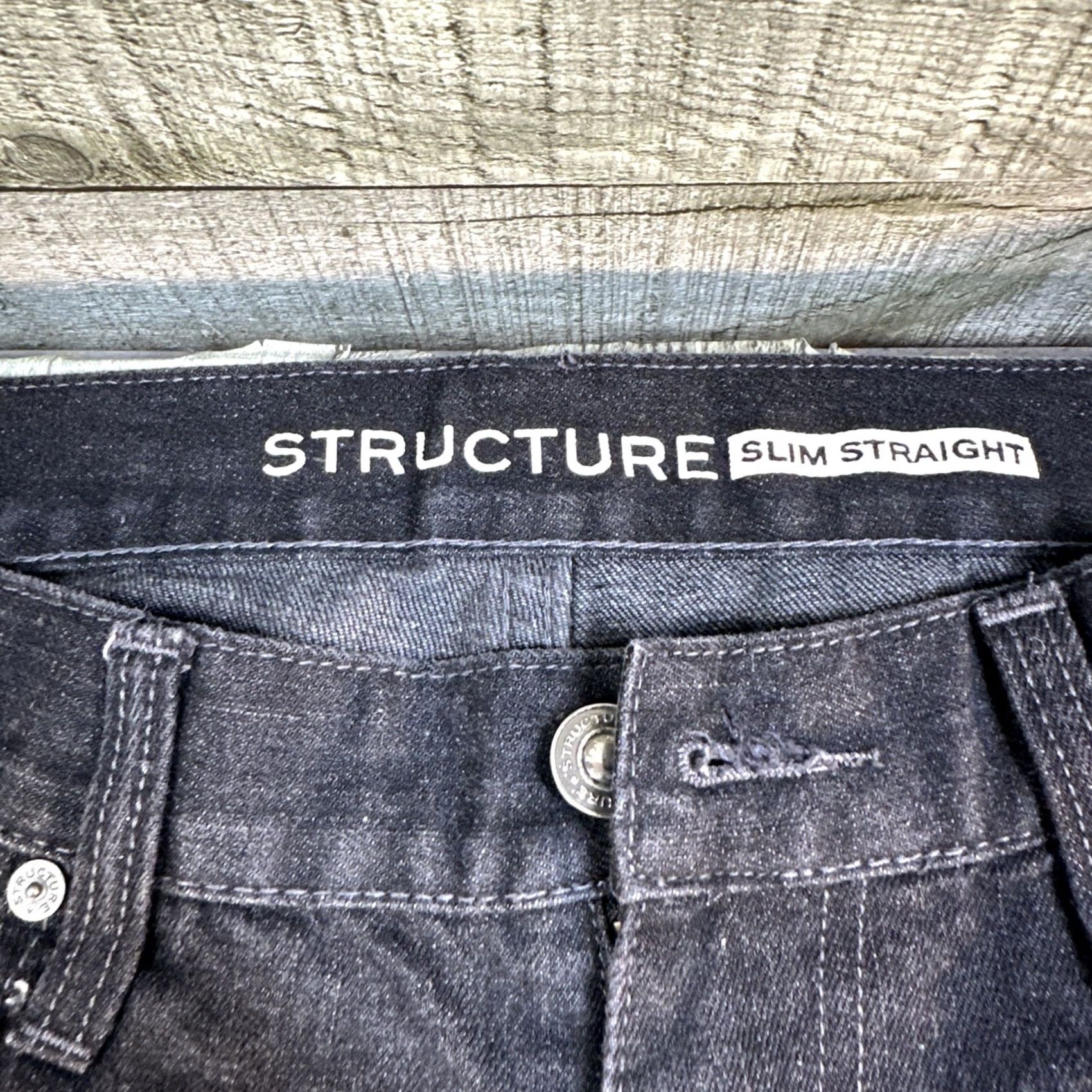 Vintage Structure Men’s Jeans Grey Slim Straight 34x30 Slim Fit Size US 34 / EU 50 - 2 Thumbnail