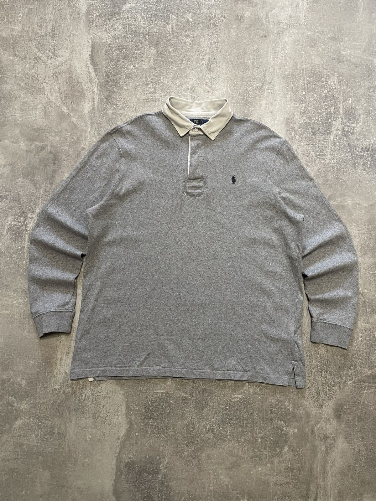 Polo Ralph Lauren Vintage Polo Ralph Lauren Gray Rugby Long Sleeve Polo Shirt Size US XL / EU 56 / 4 - 1 Thumbnail