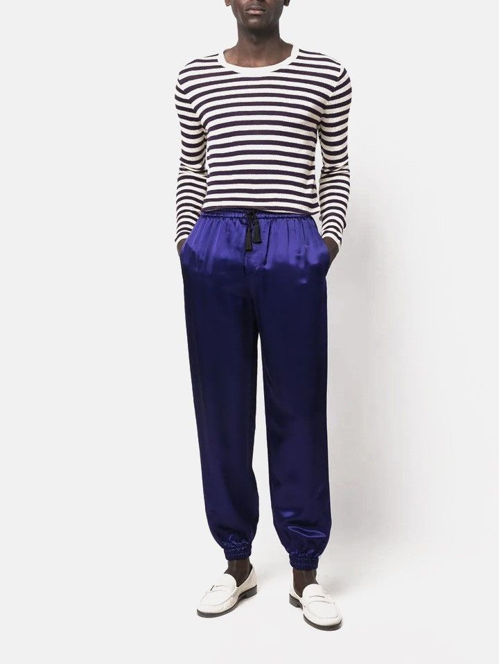 Saint Laurent Paris Saint Laurent Striped Ribbed-Knit Jumper Size US M / EU 48-50 / 2 - 2 Thumbnail
