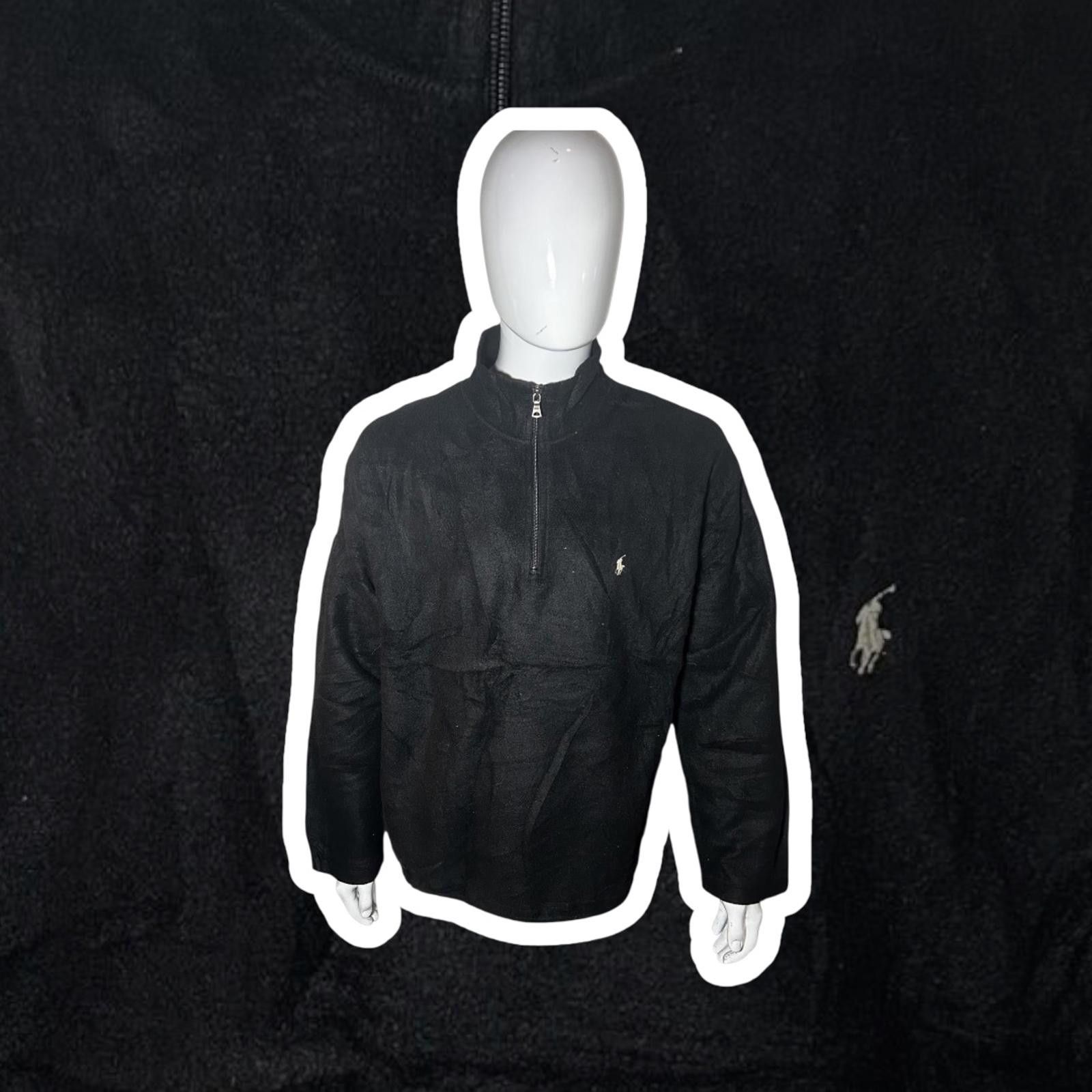 Polo Ralph Lauren Polo Ralph Lauren Black Fleece Half-Zip Pullover Size US XXL / EU 58 / 5 - 1 Thumbnail