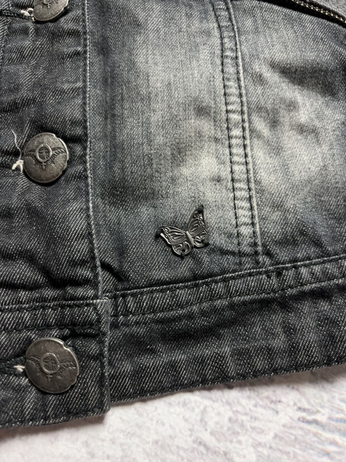 Vintage Cropped mixed denim vintage bomber jacket grunge style Size S / US 4 / IT 40 - 5 Thumbnail