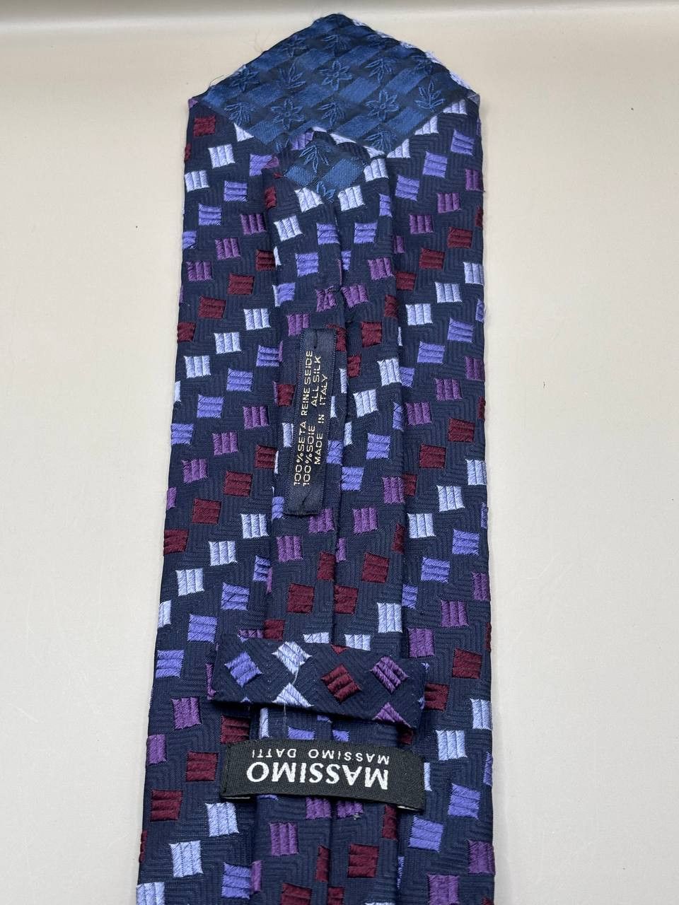 Massimo Dutti Massimo Datti Italy 100% Silk Geometric Textured Tie Size ONE SIZE - 2 Thumbnail