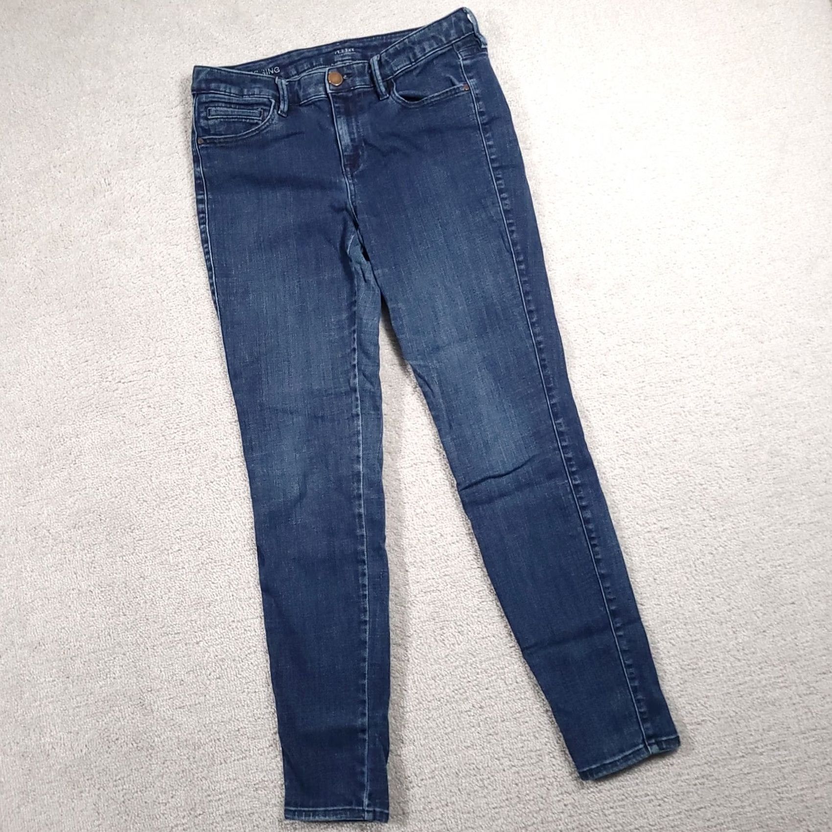 Denime a.n.a Jeans Skinny Leg Stretch Denim Low Rise 29 Women's Jeans Slim 5-Pocket Blue Moderate Wash Size 29" - 2 Thumbnail