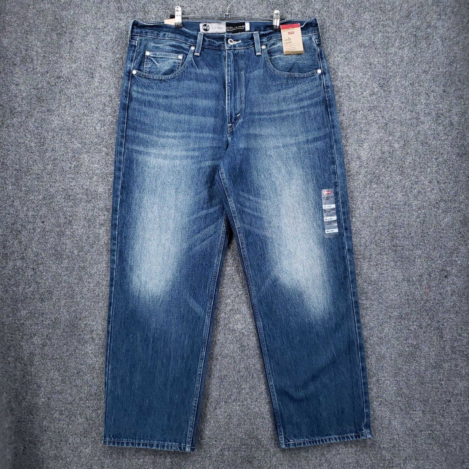 image of New Levis Silvertab Loose Jeans Mens 36X30 Blue Baggy Straight Relaxed Y2K in White