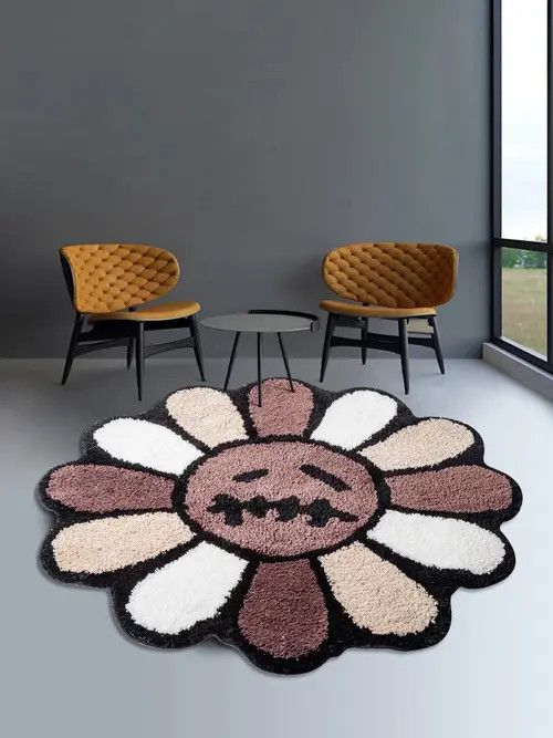 Other 3D Handmade Smiley Flower Art Soft Rug Size ONE SIZE - 1 Thumbnail