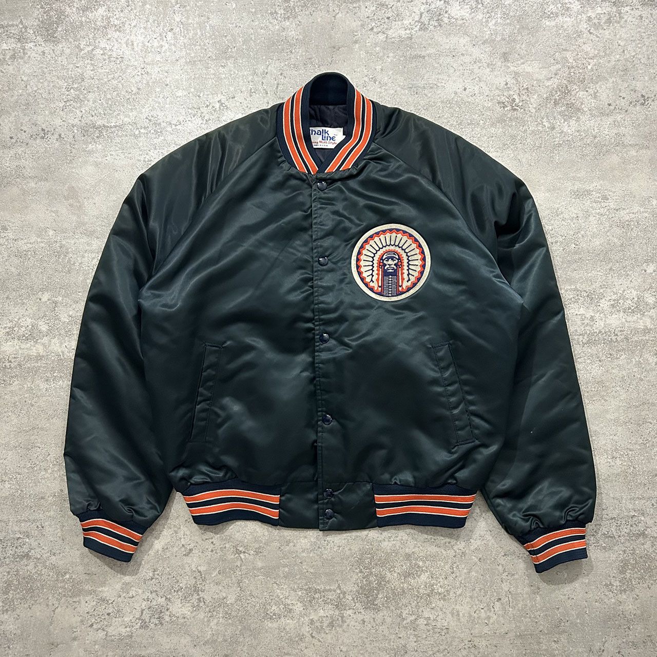 Chalk Line × NCAA × Vintage VTG 90s NCAA UNIVERSITY OF ILLINOIS SPELLOUT SATIN JACKET Size US L / EU 52-54 / 3 - 2 Thumbnail