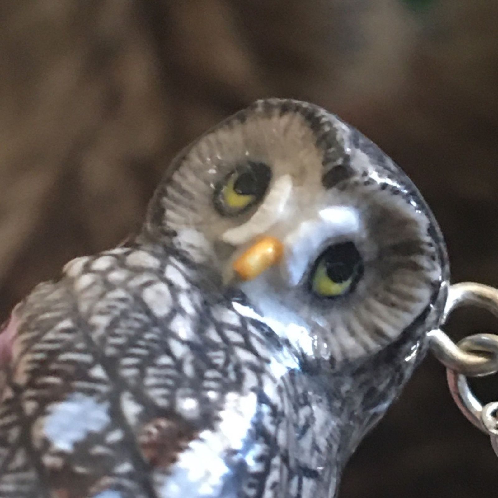Jewelry Ceramic owl pendant silver plated chain necklace Size ONE SIZE - 9 Thumbnail