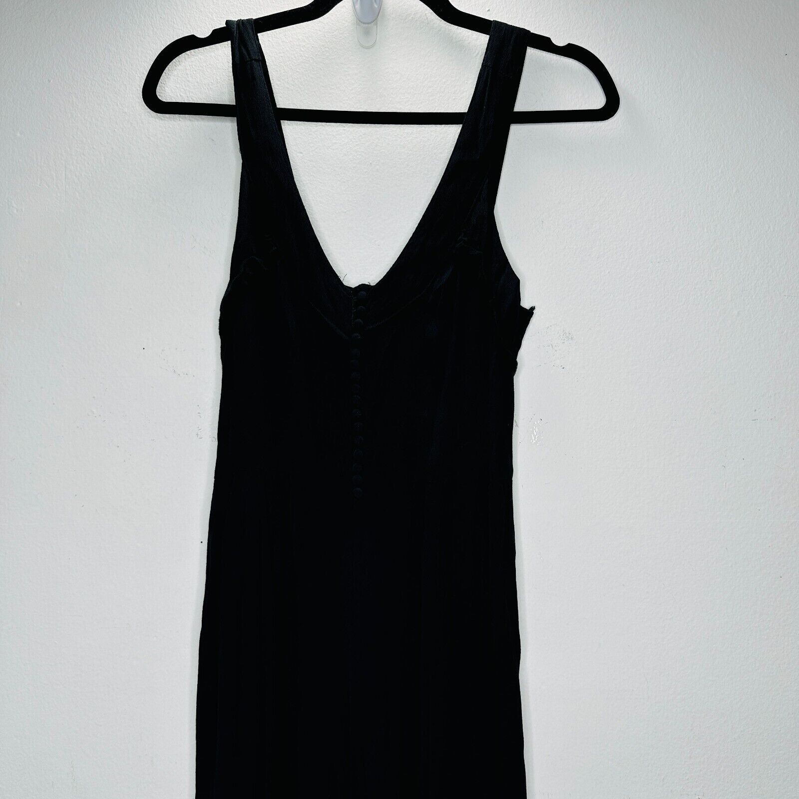 Other Taylor & Sage Black V Neck Button Front Wide Leg Jumpsuit S Size 26" / US 2 / IT 38 - 5 Thumbnail