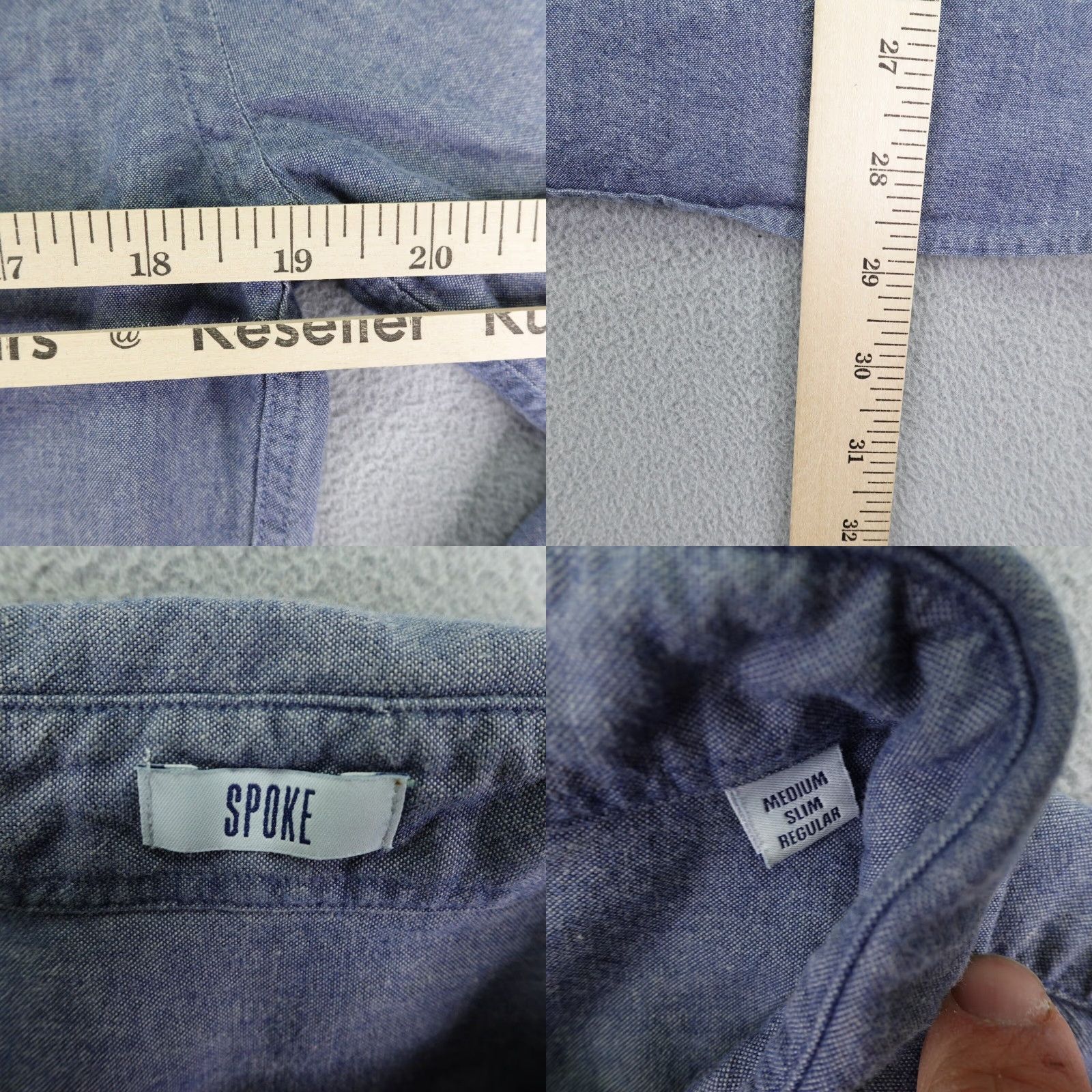 Vintage VINTAGE Spoke Shirt Mens Medium Chambray Button-Up Long Sleeve Casual Office Blue Size US M / EU 48-50 / 2 - 8 Thumbnail