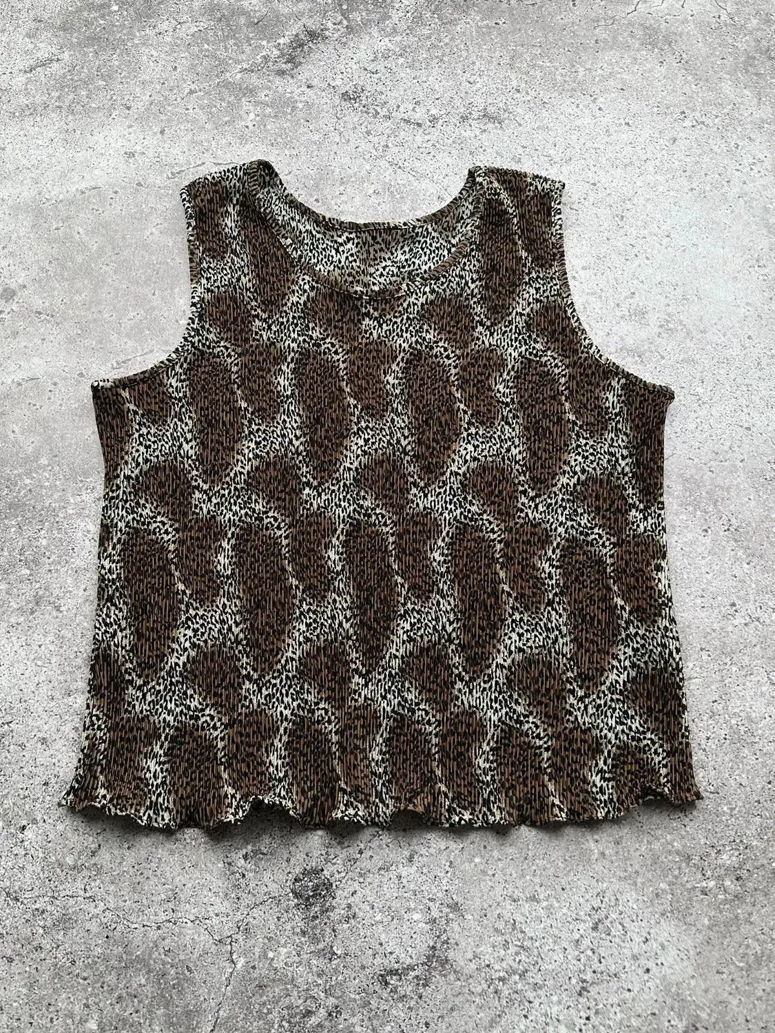 Japanese Brand Vintage Plisse Tank Top C427(V216)(E8) Size M / US 6-8 / IT 42-44 - 1 Thumbnail