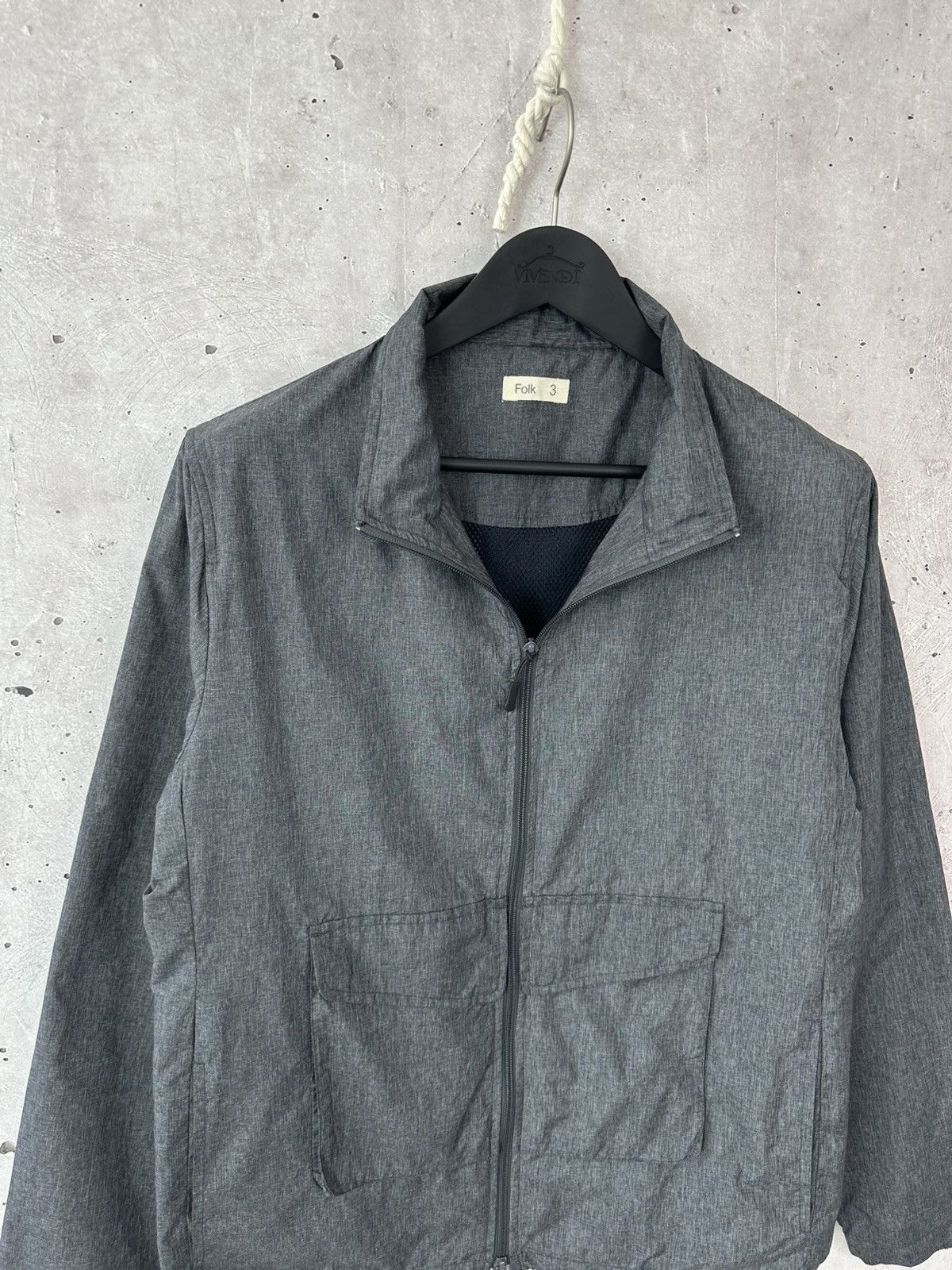 Folk Folk Grey Patch Pocket Full Zip Nylon Long Sleeve Jacket Size US M / EU 48-50 / 2 - 6 Thumbnail