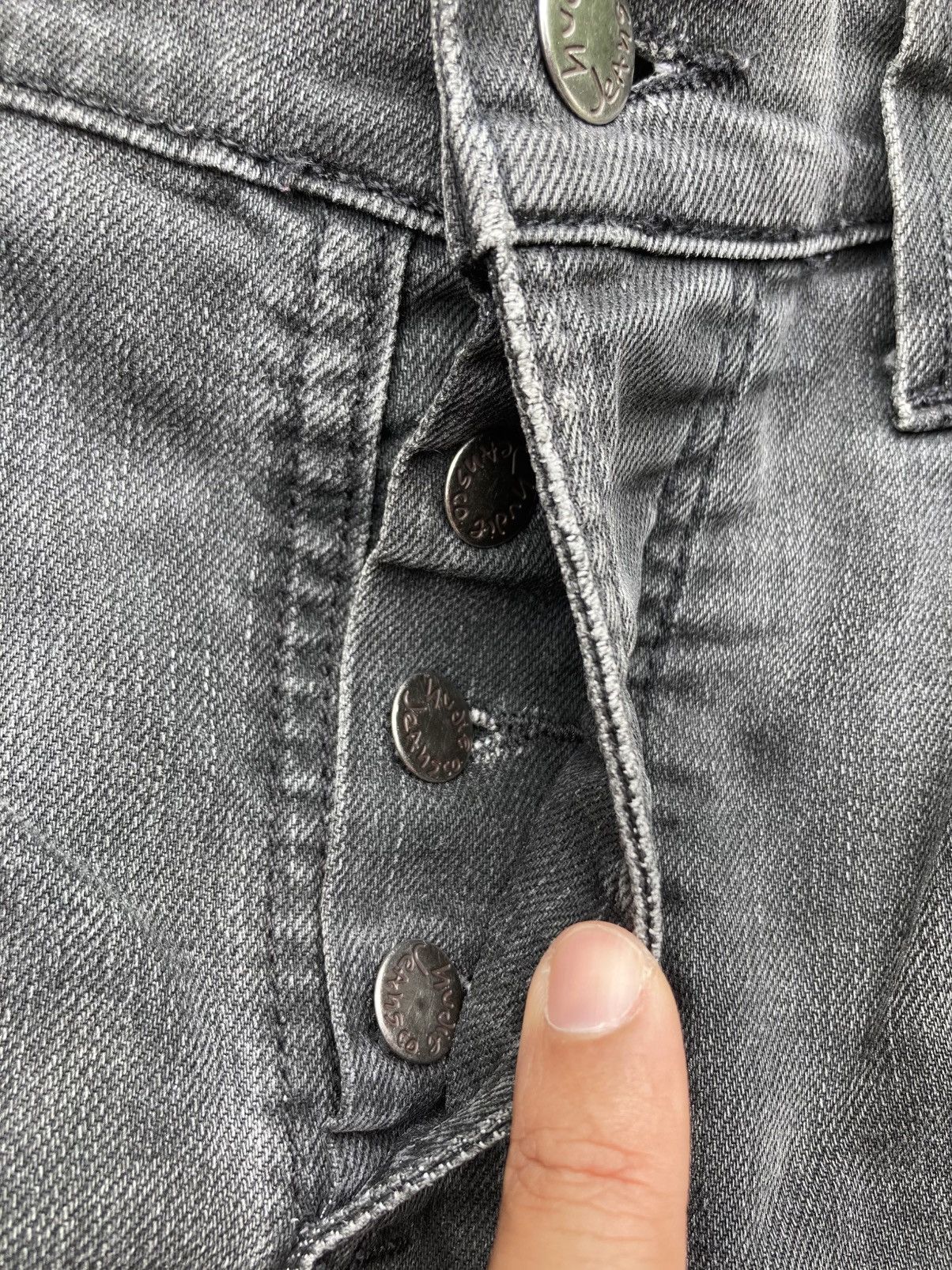 Nudie Jeans Distressed Nudie Grim Tim Broken Black Jeans Size US 32 / EU 48 - 9 Thumbnail