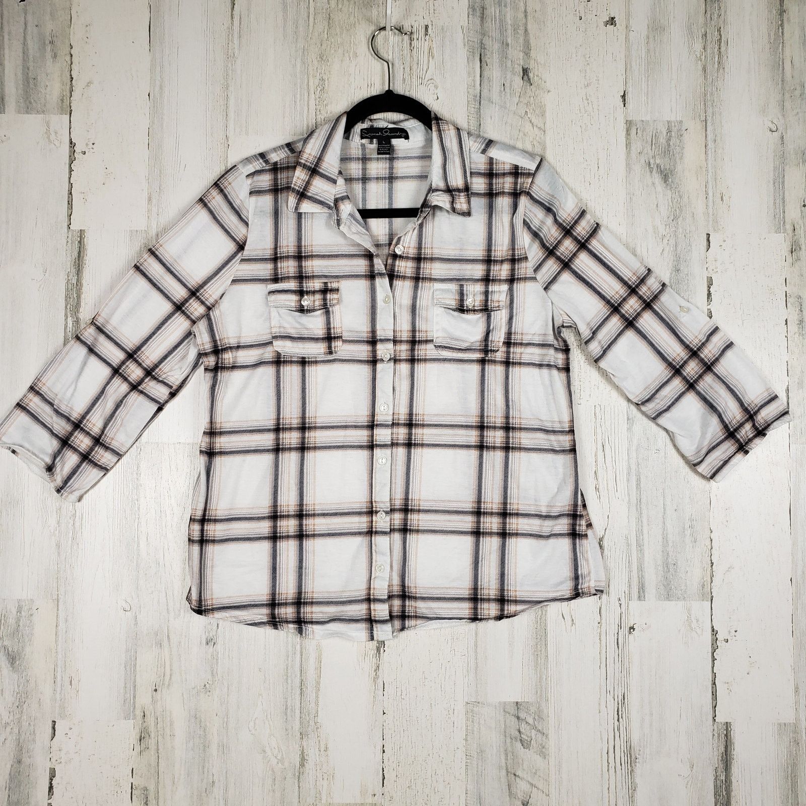 Other French Laundry Plaid Long Sleeve Button Up Top Large Size L / US 10 / IT 46 - 1 Thumbnail