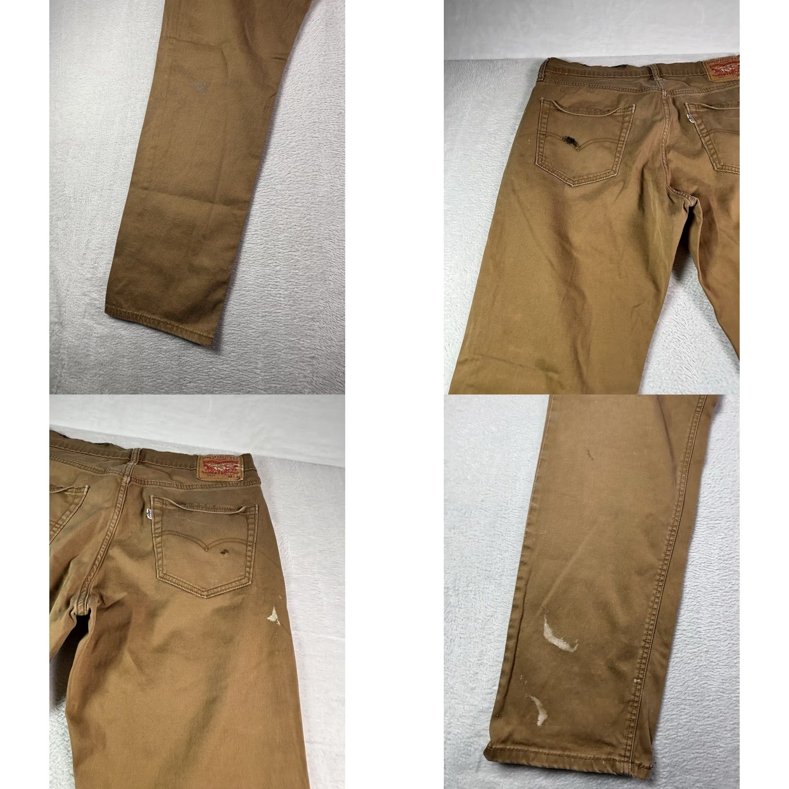 Levi's Levi's Jeans Mens 33x32 Brown Straight Leg Distressed Outdoor Workwear Denim Cotton 541 505 Grunge Mens Size US 33 - 9 Thumbnail