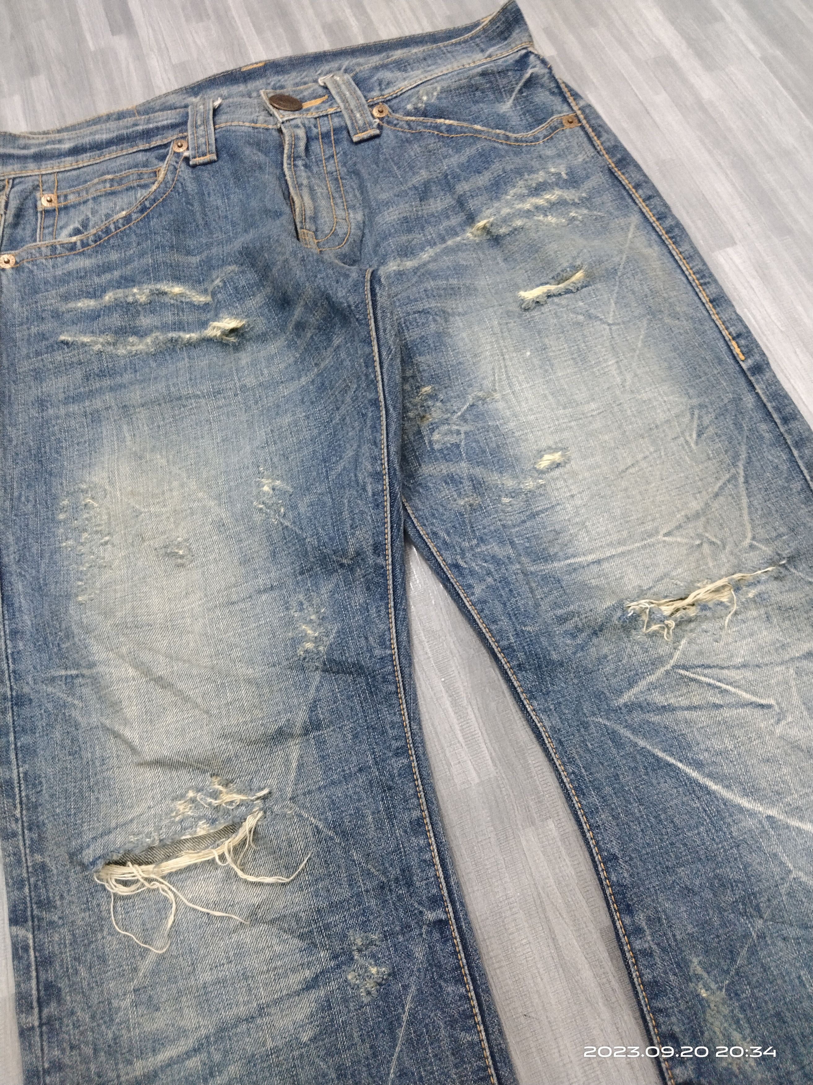 Japanese Brand SICK RIPED CO&LU DENIM PANTS Size US 31 - 6 Thumbnail